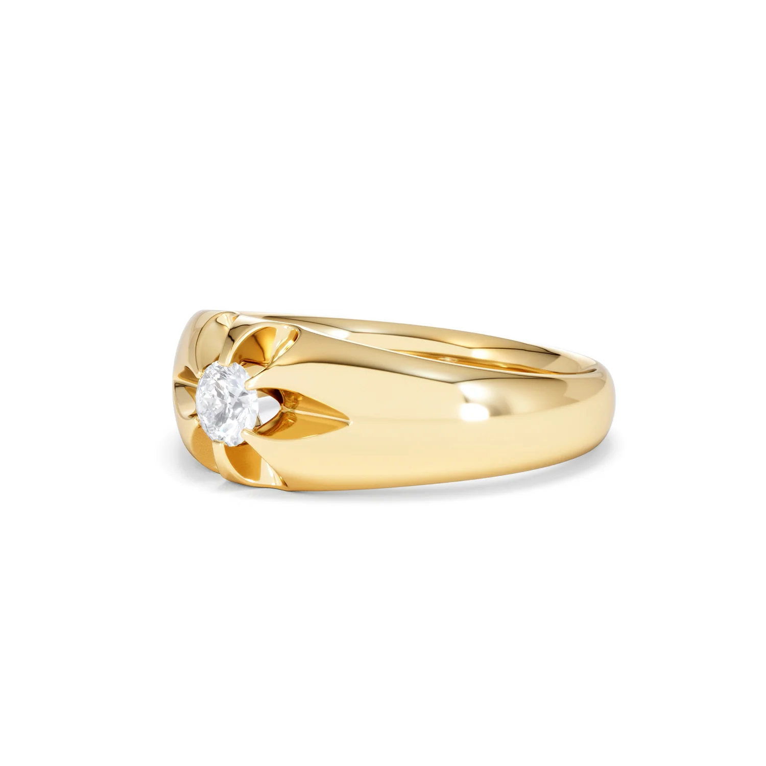 Men's Lab Diamond Signet Ring 0.25ct Round Cut in 18K Gold Vermeil - Image 79