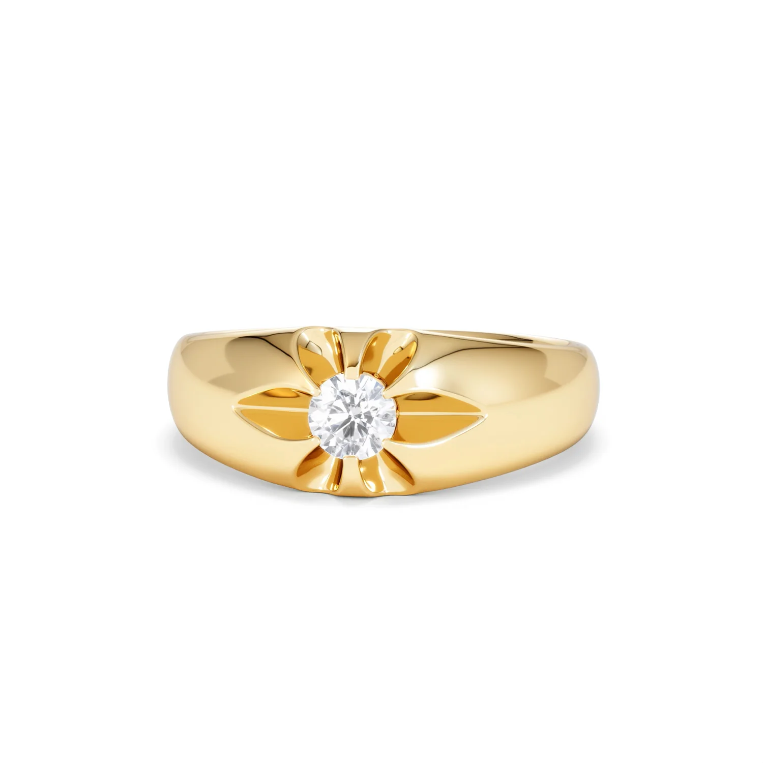 Men's Lab Diamond Signet Ring 0.25ct Round Cut in 18K Gold Vermeil - Image 87