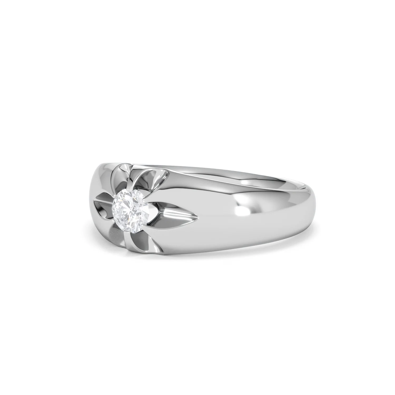 Men's Lab Diamond Signet Ring 0.25ct Round Cut in 925 Silver - Image 81