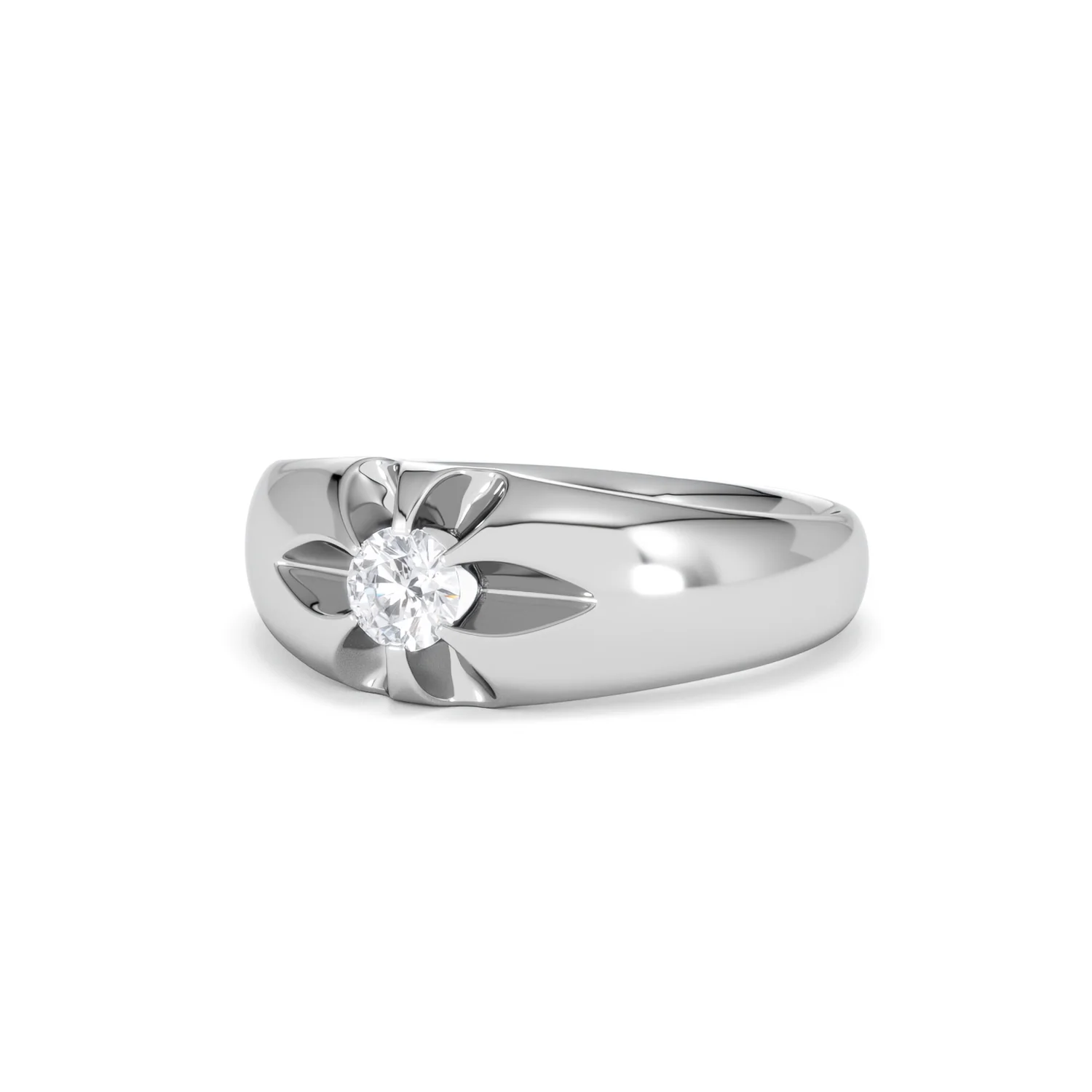 Men's Lab Diamond Signet Ring 0.25ct Round Cut in 925 Silver - Image 83