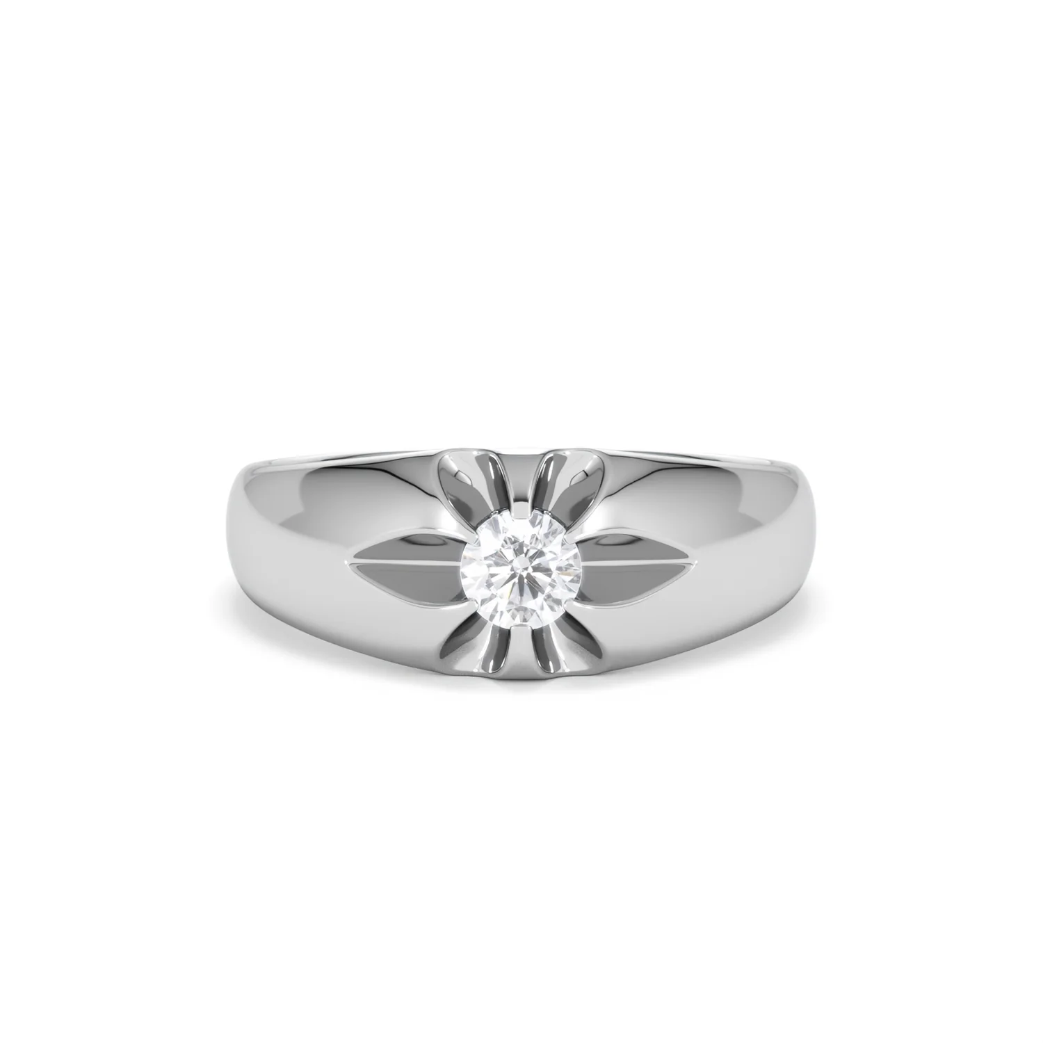 Men's Lab Diamond Signet Ring 0.25ct Round Cut in 925 Silver - Image 9