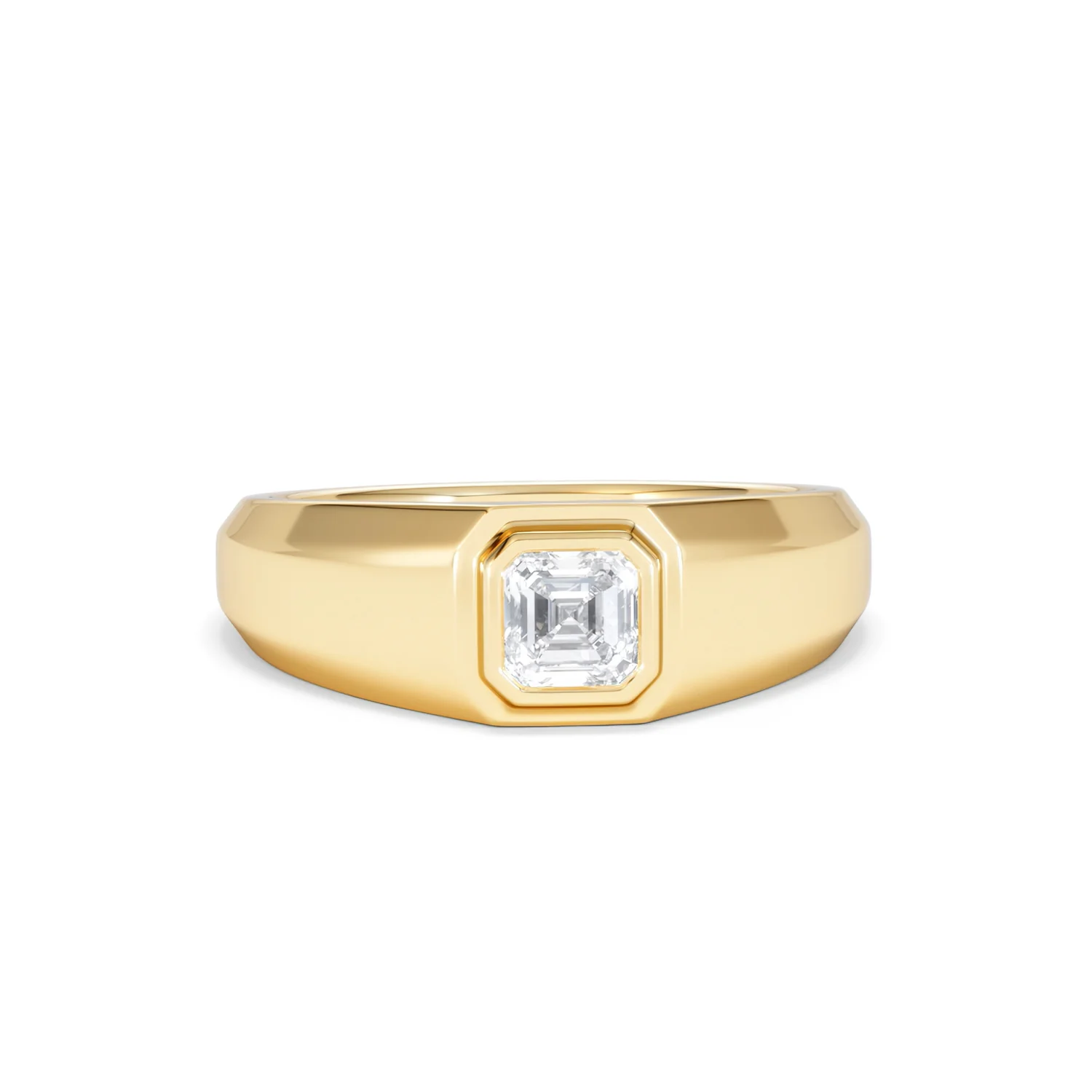 Axis Men's 0.50ct Asscher Cut Lab Diamond Signet Ring in 18K Gold Vermeil - Image 10