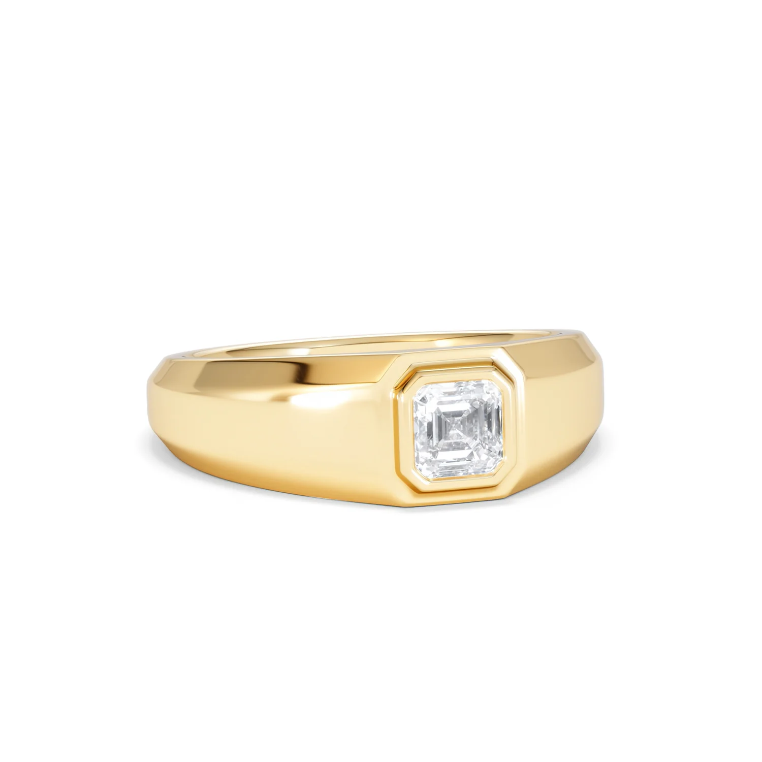 Axis Men's 0.50ct Asscher Cut Lab Diamond Signet Ring in 18K Gold Vermeil - Image 13