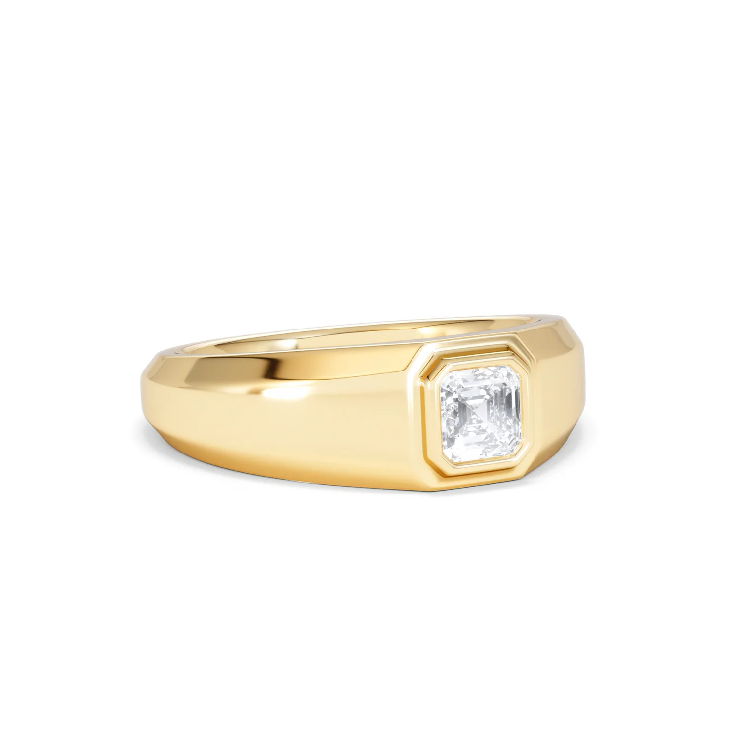 Axis Men's 0.50ct Asscher Cut Lab Diamond Signet Ring in 18K Gold Vermeil - Image 15