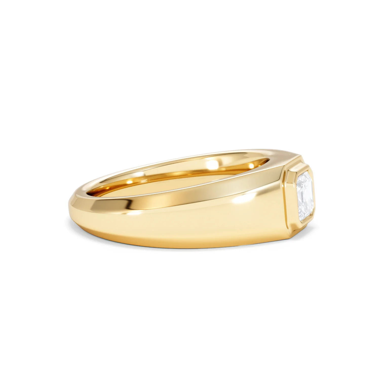 Axis Men's 0.50ct Asscher Cut Lab Diamond Signet Ring in 18K Gold Vermeil - Image 24