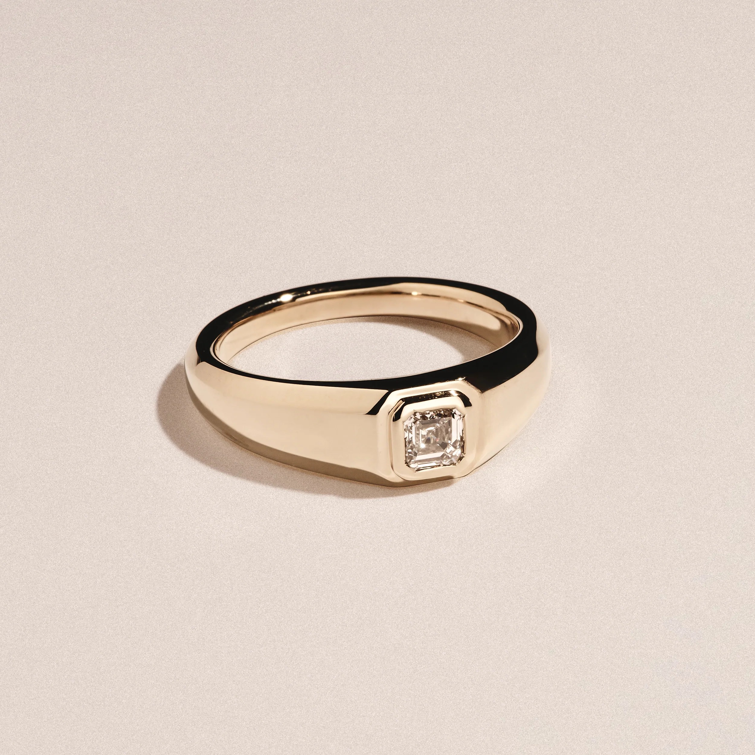 Axis Men's 0.50ct Asscher Cut Lab Diamond Signet Ring in 18K Gold Vermeil - Image 4