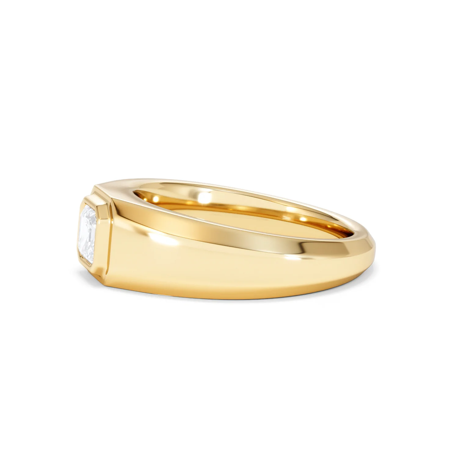 Axis Men's 0.50ct Asscher Cut Lab Diamond Signet Ring in 18K Gold Vermeil - Image 73