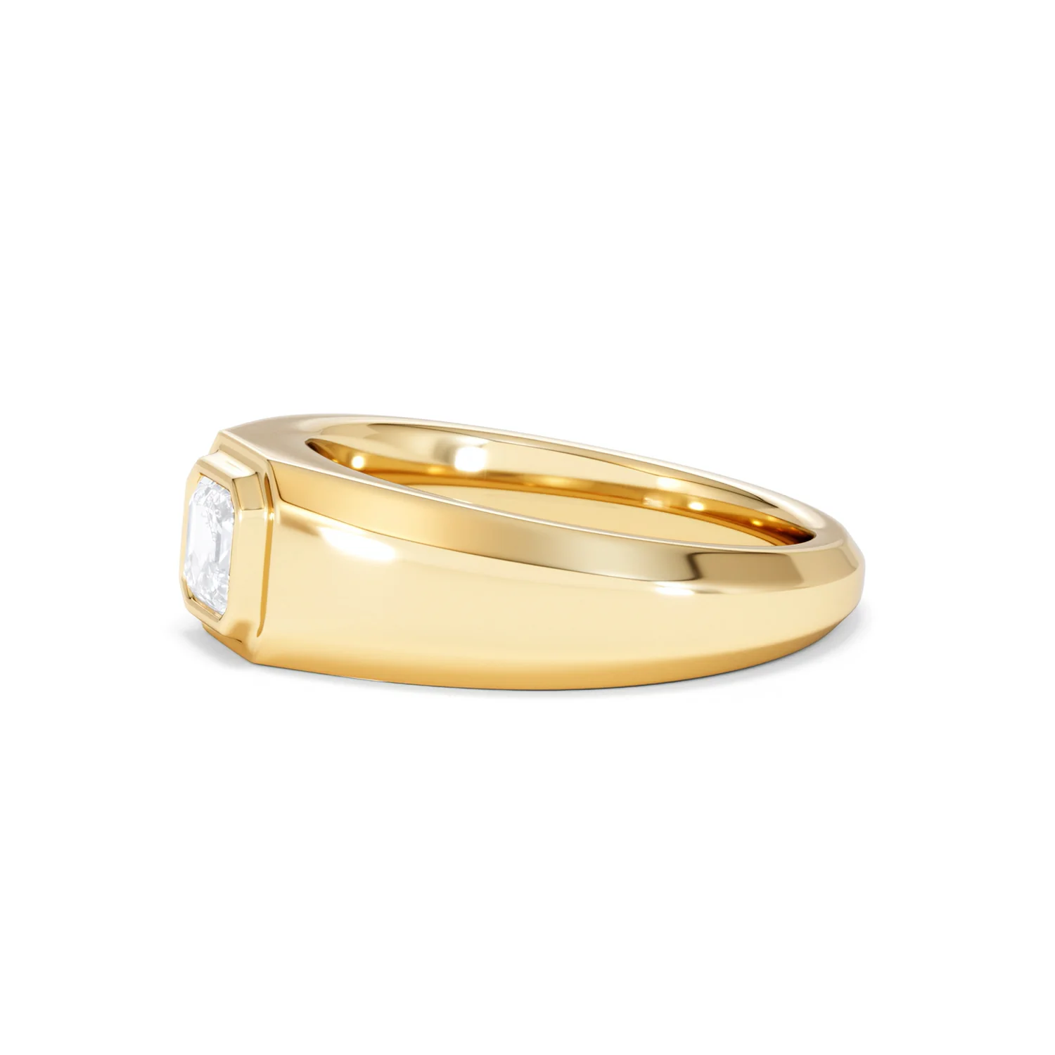 Axis Men's 0.50ct Asscher Cut Lab Diamond Signet Ring in 18K Gold Vermeil - Image 74