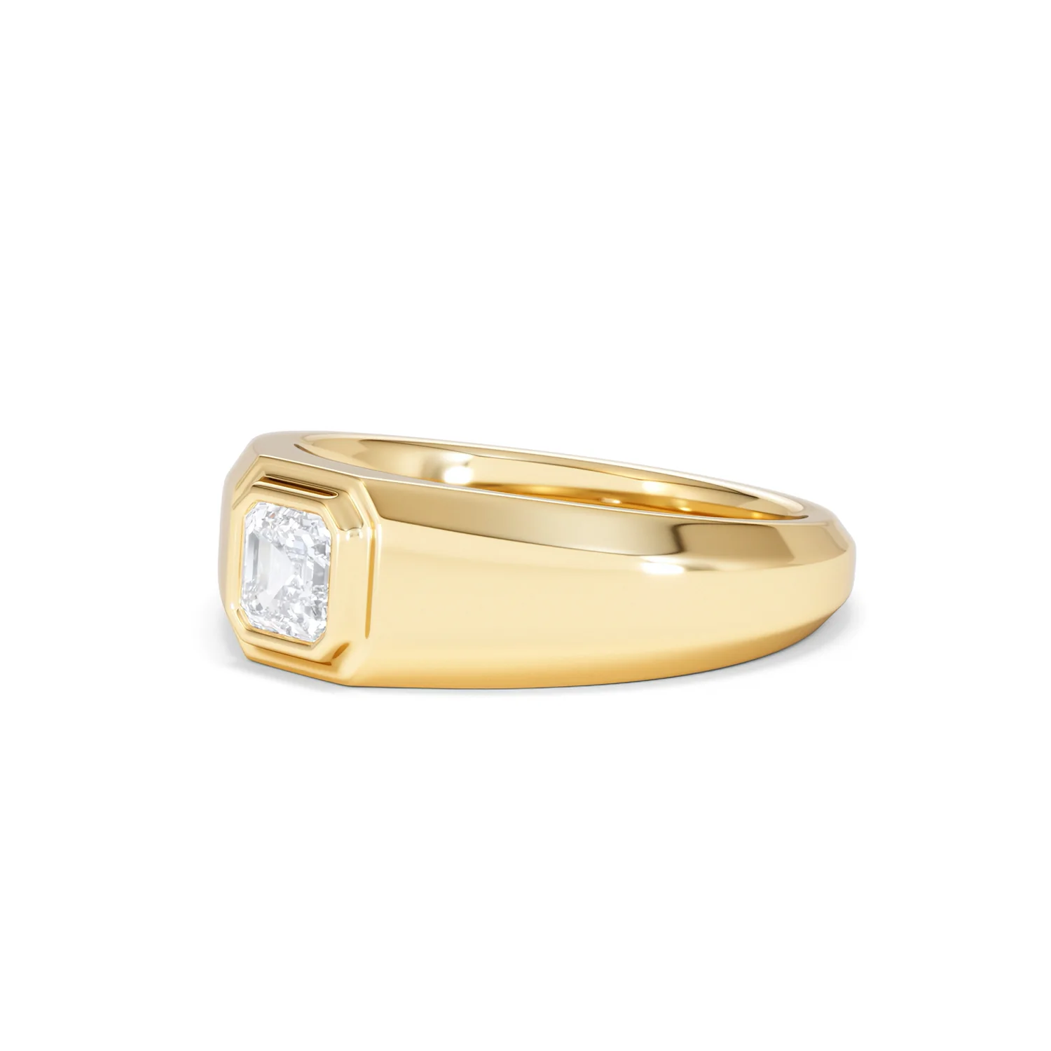 Axis Men's 0.50ct Asscher Cut Lab Diamond Signet Ring in 18K Gold Vermeil - Image 79