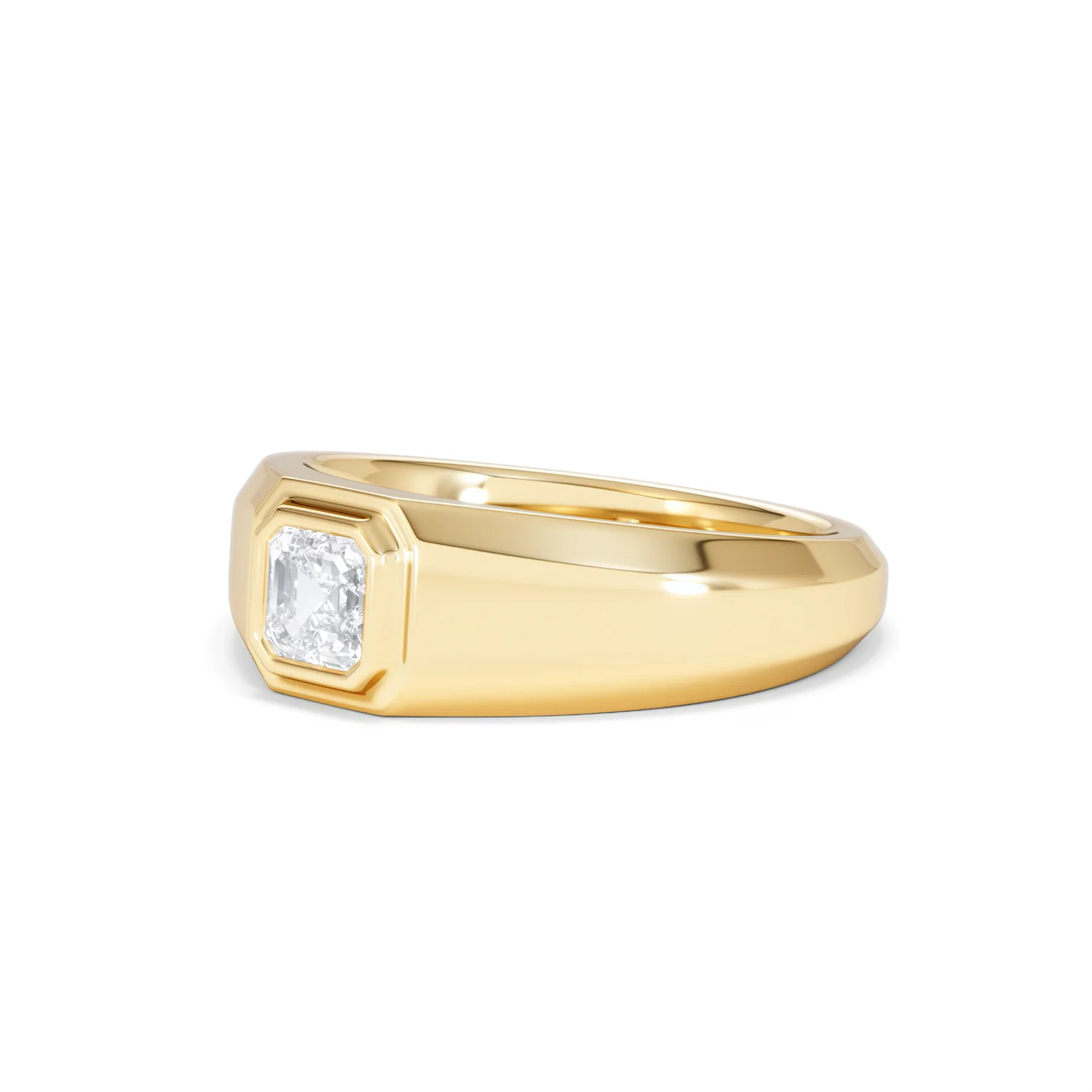 Axis Men's 0.50ct Asscher Cut Lab Diamond Signet Ring in 18K Gold Vermeil - Image 80