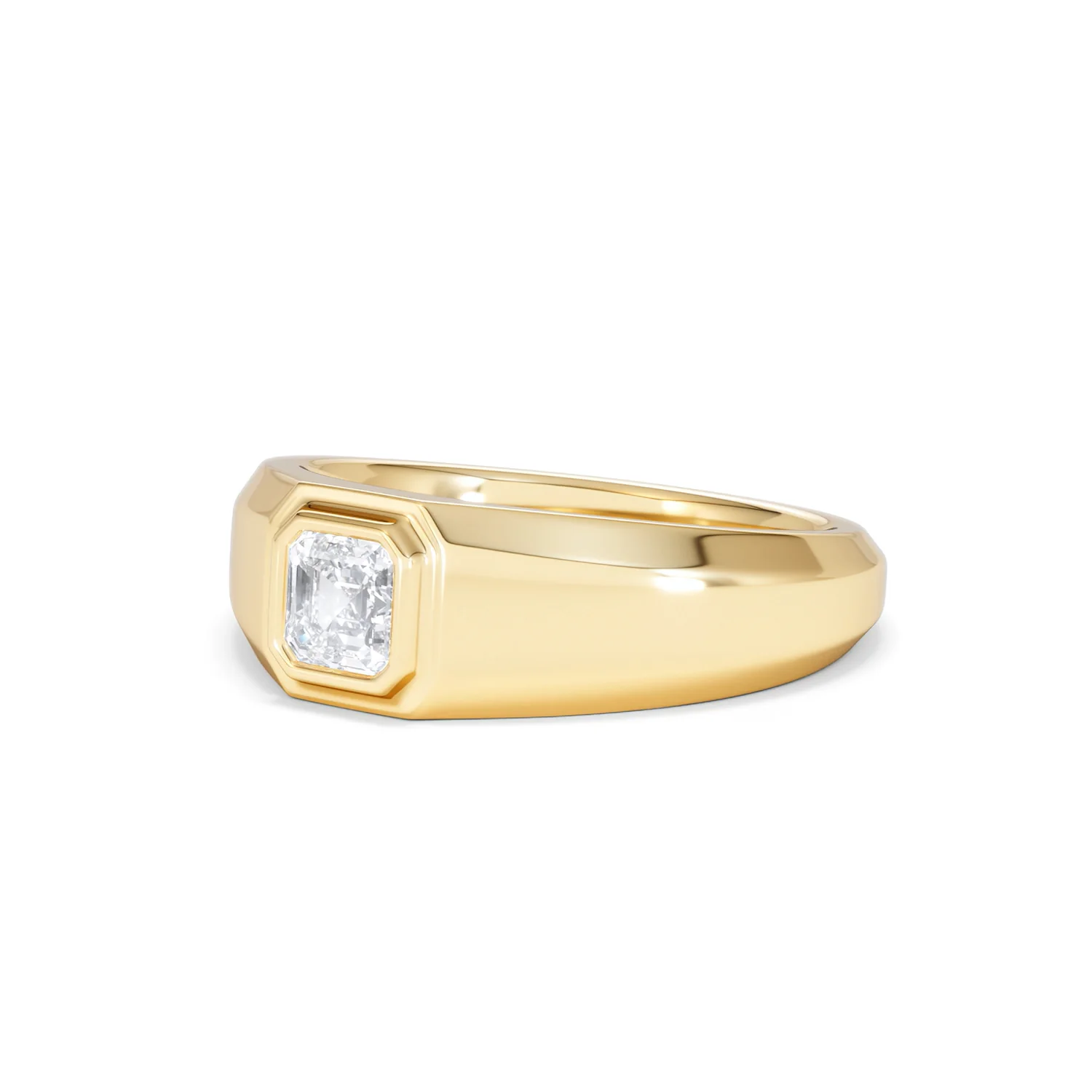 Axis Men's 0.50ct Asscher Cut Lab Diamond Signet Ring in 18K Gold Vermeil - Image 81