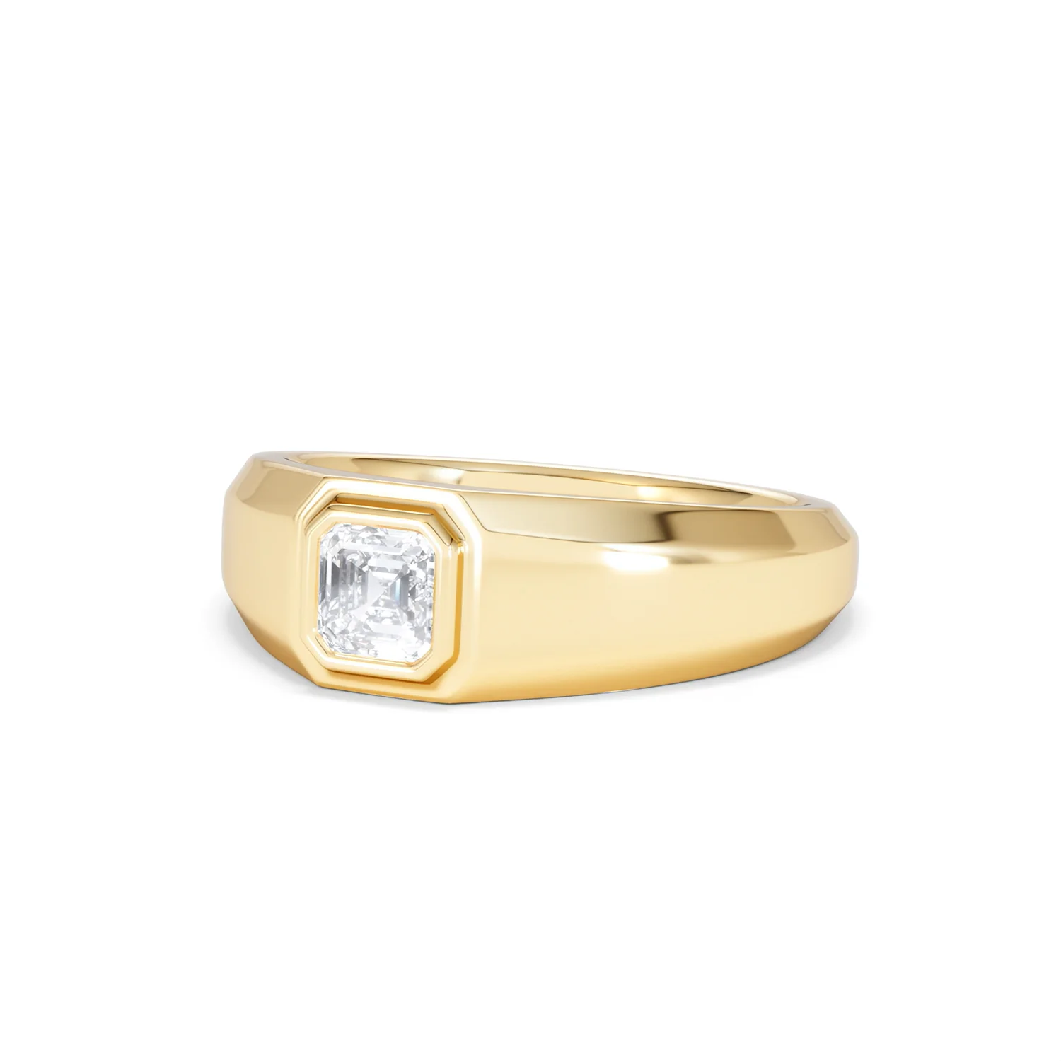 Axis Men's 0.50ct Asscher Cut Lab Diamond Signet Ring in 18K Gold Vermeil - Image 83