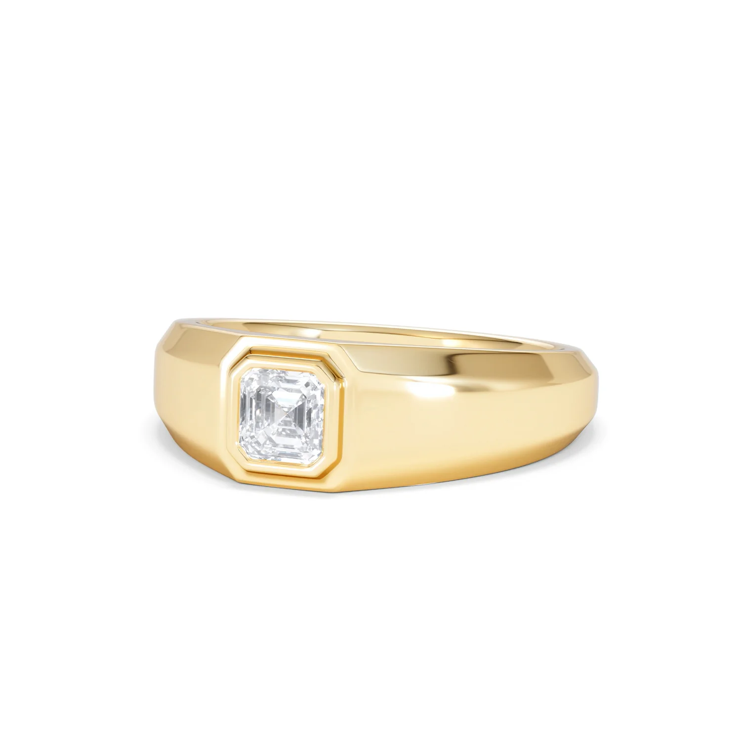 Axis Men's 0.50ct Asscher Cut Lab Diamond Signet Ring in 18K Gold Vermeil - Image 84