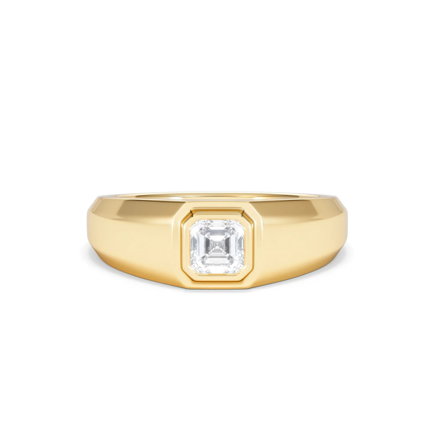 Axis Men's 0.50ct Asscher Cut Lab Diamond Signet Ring in 18K Gold Vermeil - Image 9