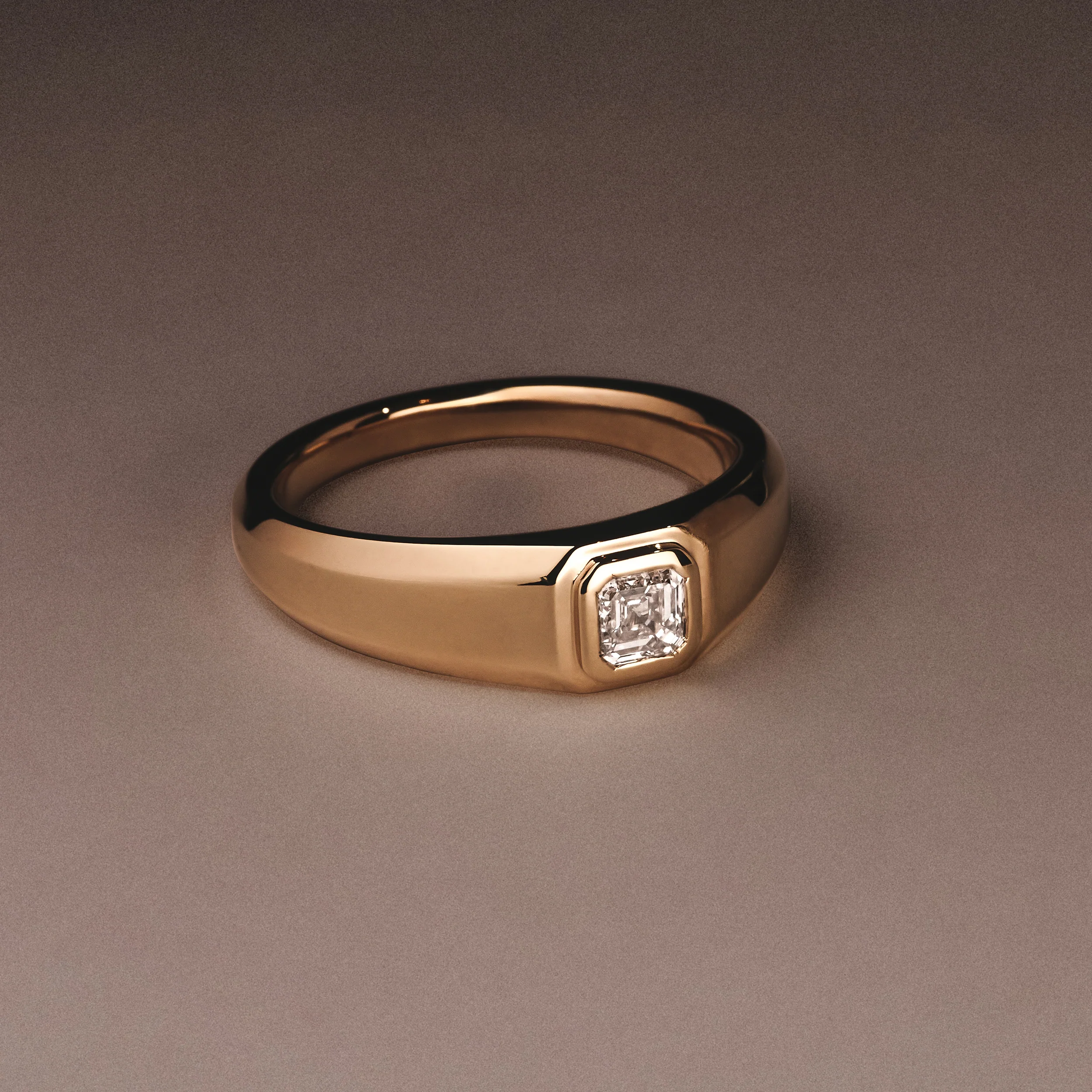 Axis Men's Lab Diamond Signet Ring 0.50ct Asscher Cut Set in 9k Gold - Image 6