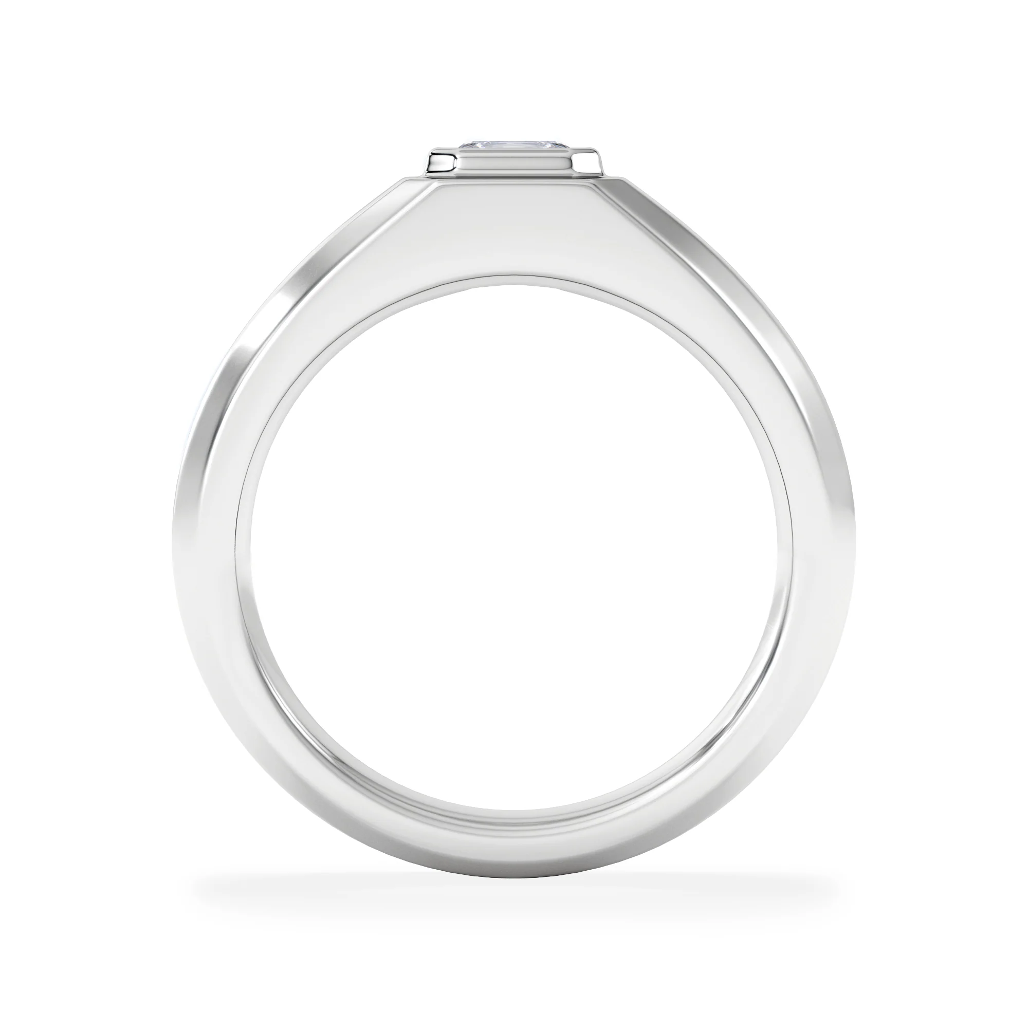 Axis Men's Lab Diamond Signet Ring 0.50ct Asscher Cut Set in 9k White Gold - Image 3