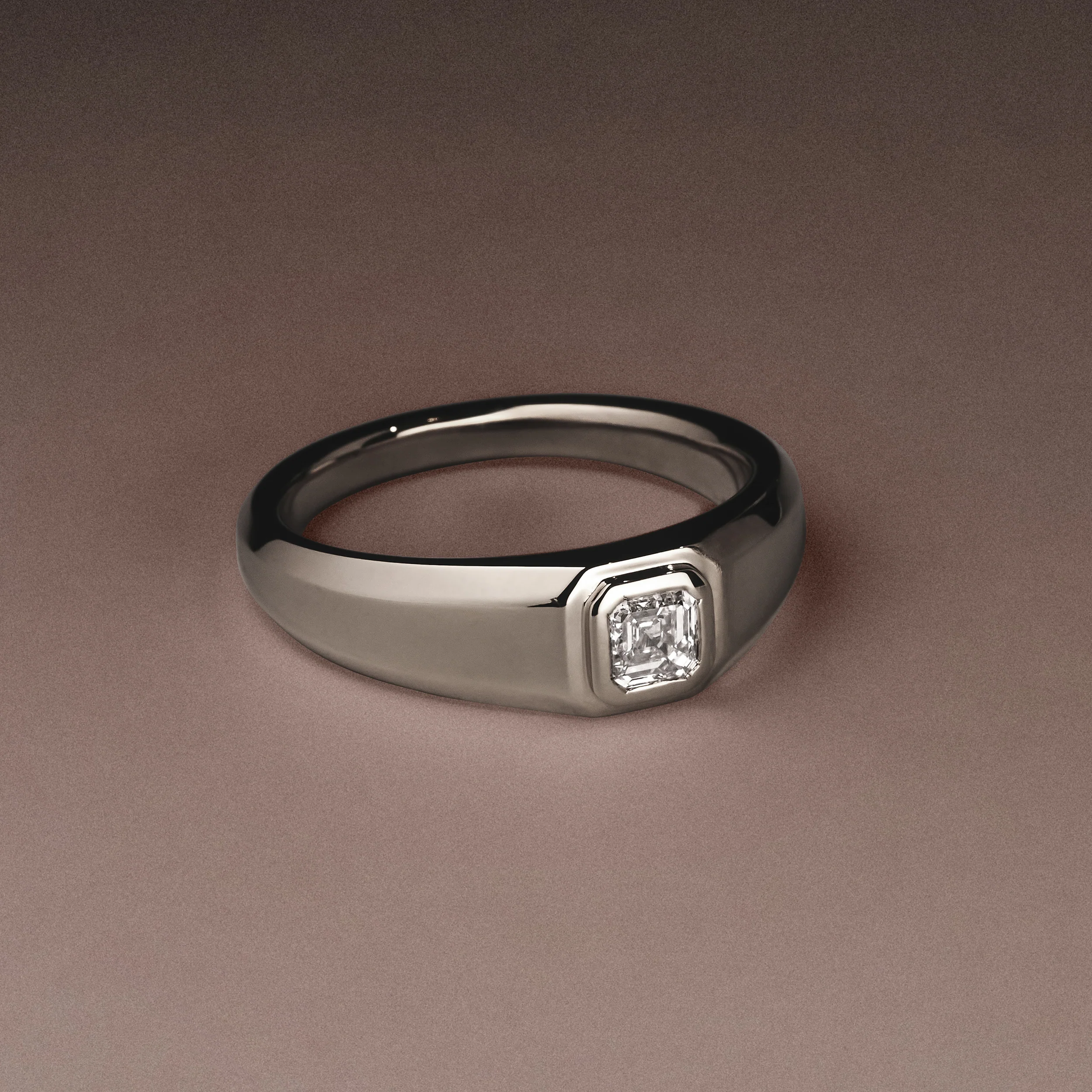 Axis Men's Lab Diamond Signet Ring 0.50ct Asscher Cut Set in 9k White Gold - Image 7