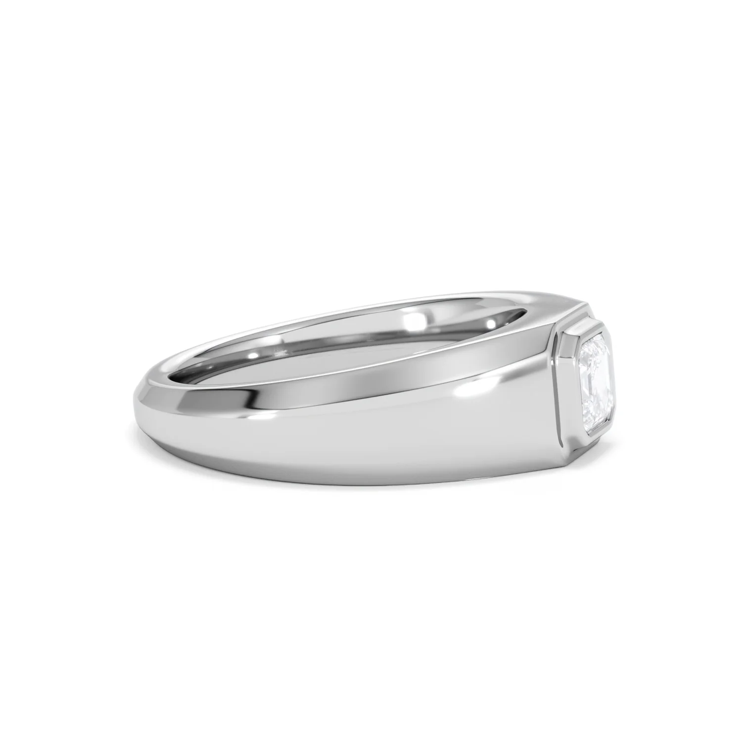 Axis Men's 0.50ct Asscher Cut Lab Diamond Signet Ring in Sterling Silver - Image 24