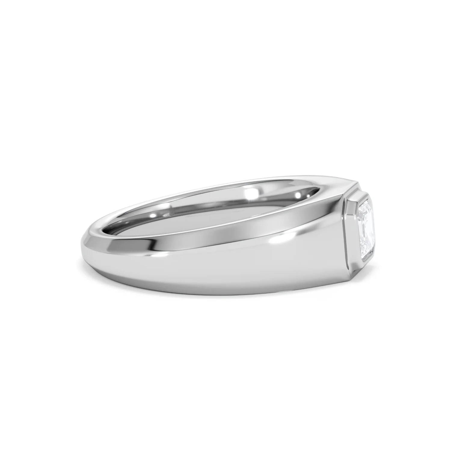 Axis Men's 0.50ct Asscher Cut Lab Diamond Signet Ring in Sterling Silver - Image 25