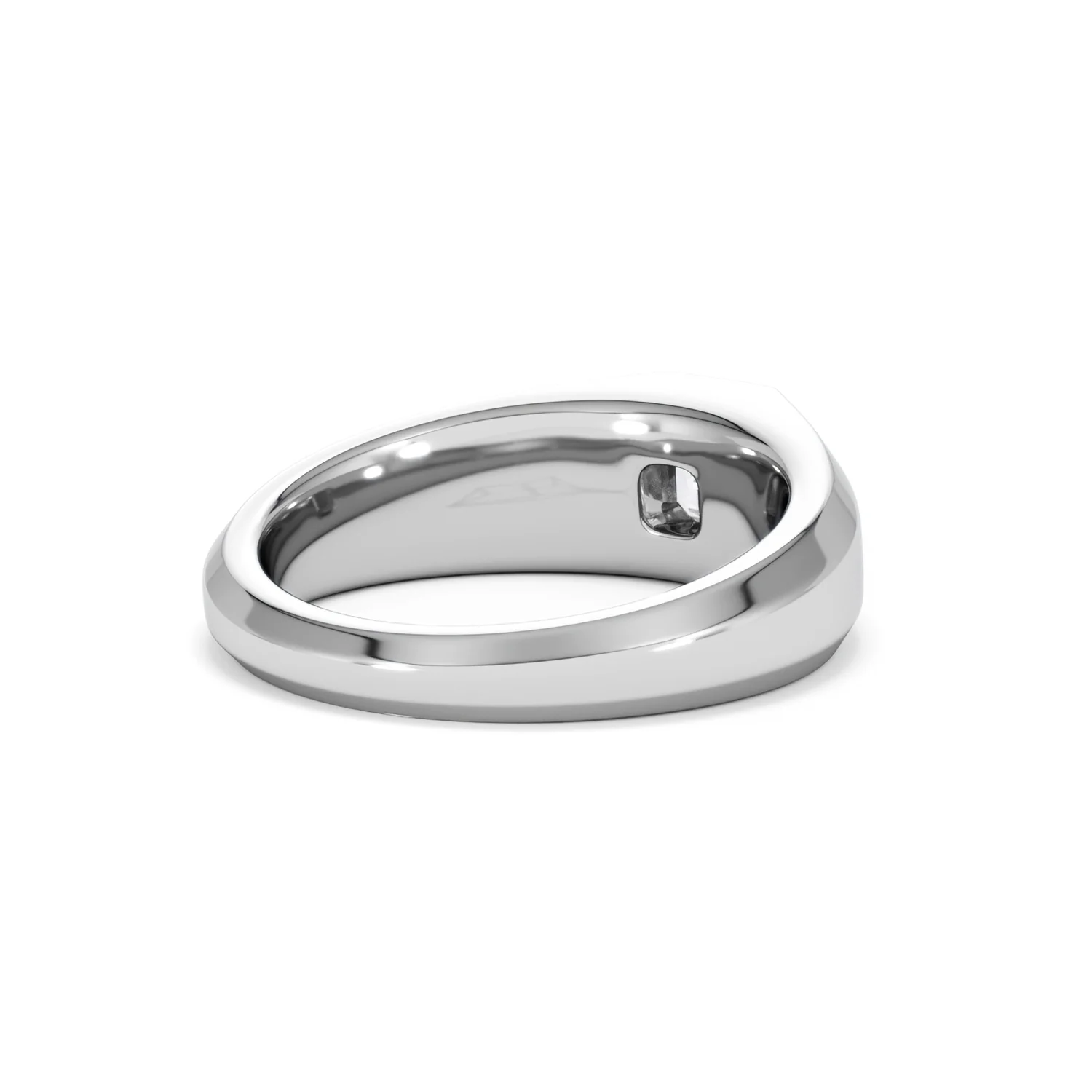 Axis Men's 0.50ct Asscher Cut Lab Diamond Signet Ring in Sterling Silver - Image 41