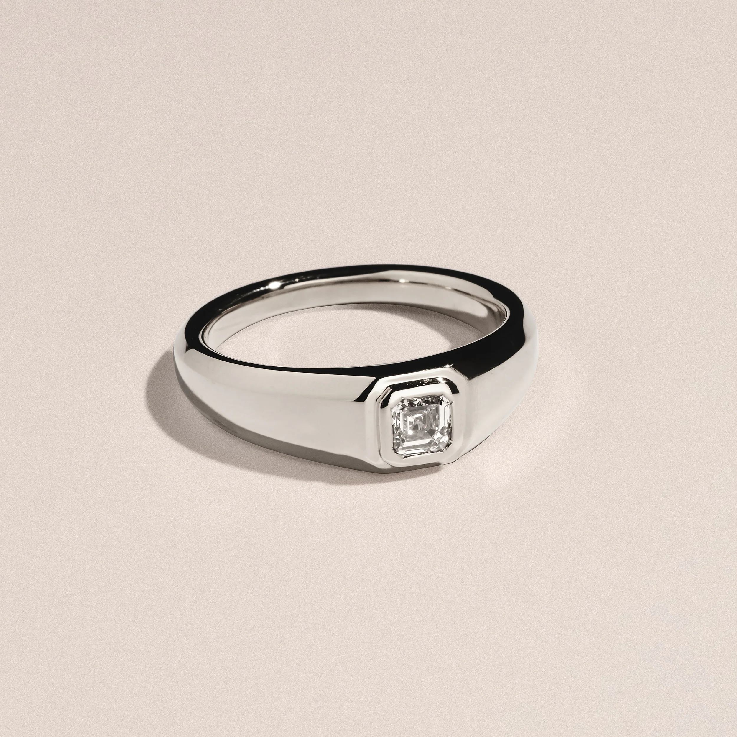 Axis Men's 0.50ct Asscher Cut Lab Diamond Signet Ring in Sterling Silver - Image 6