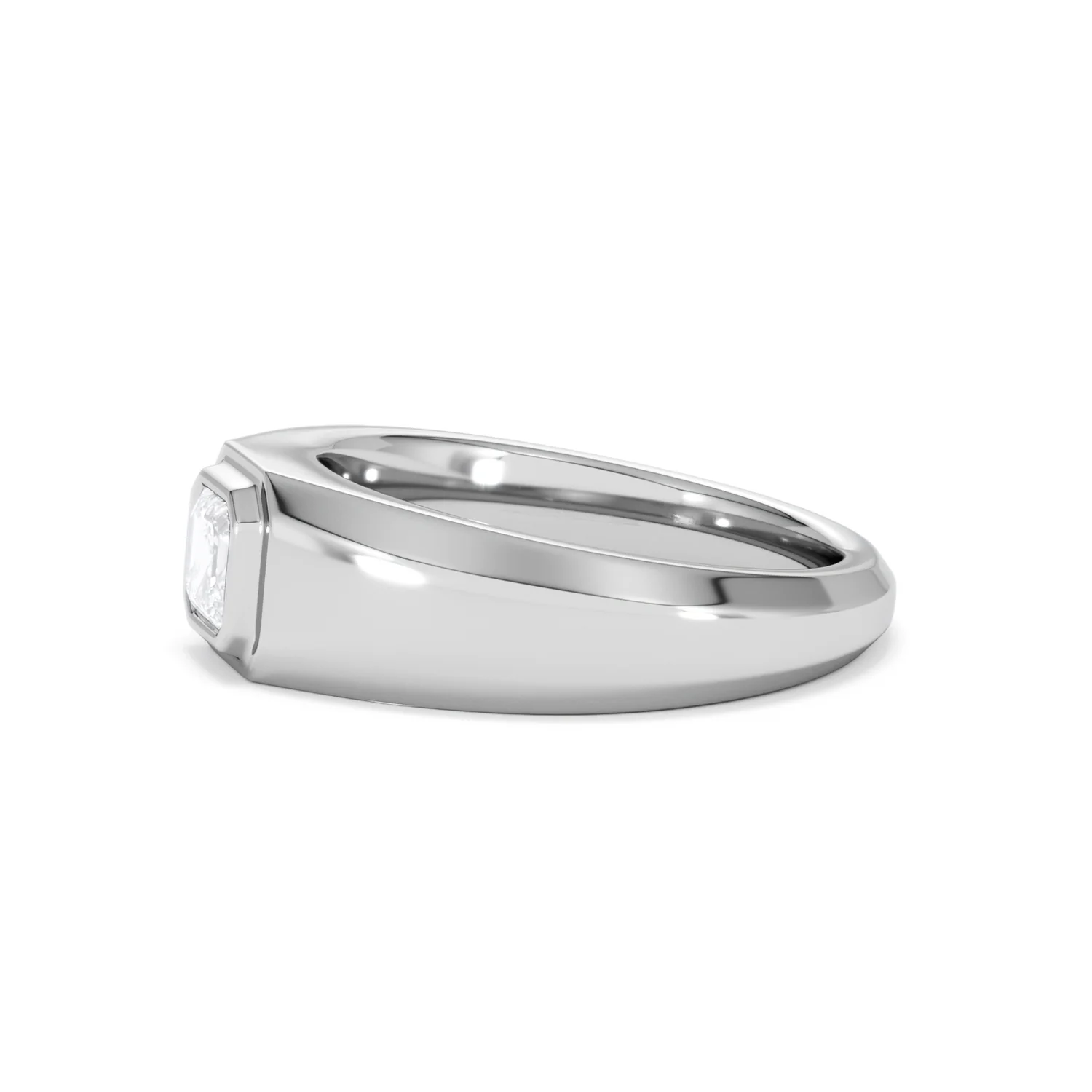 Axis Men's 0.50ct Asscher Cut Lab Diamond Signet Ring in Sterling Silver - Image 73