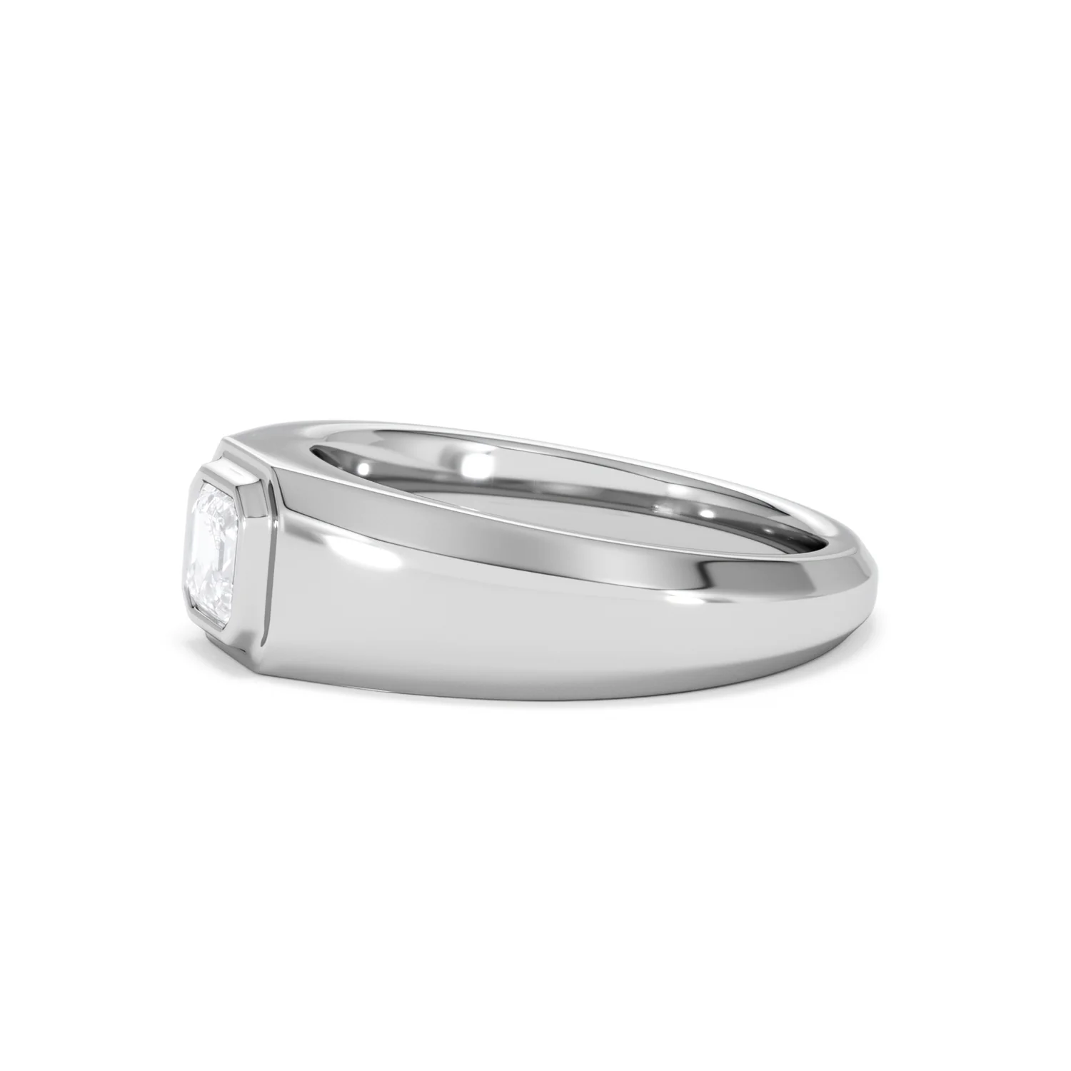 Axis Men's 0.50ct Asscher Cut Lab Diamond Signet Ring in Sterling Silver - Image 74