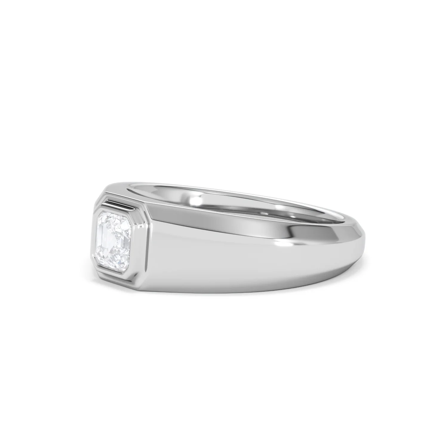 Axis Men's 0.50ct Asscher Cut Lab Diamond Signet Ring in Sterling Silver - Image 78