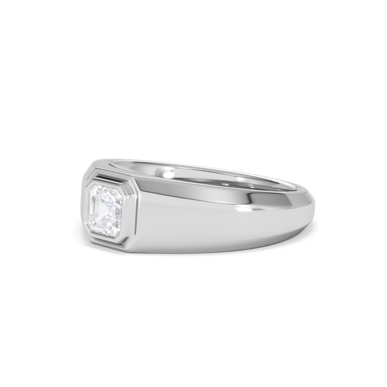 Axis Men's 0.50ct Asscher Cut Lab Diamond Signet Ring in Sterling Silver - Image 79