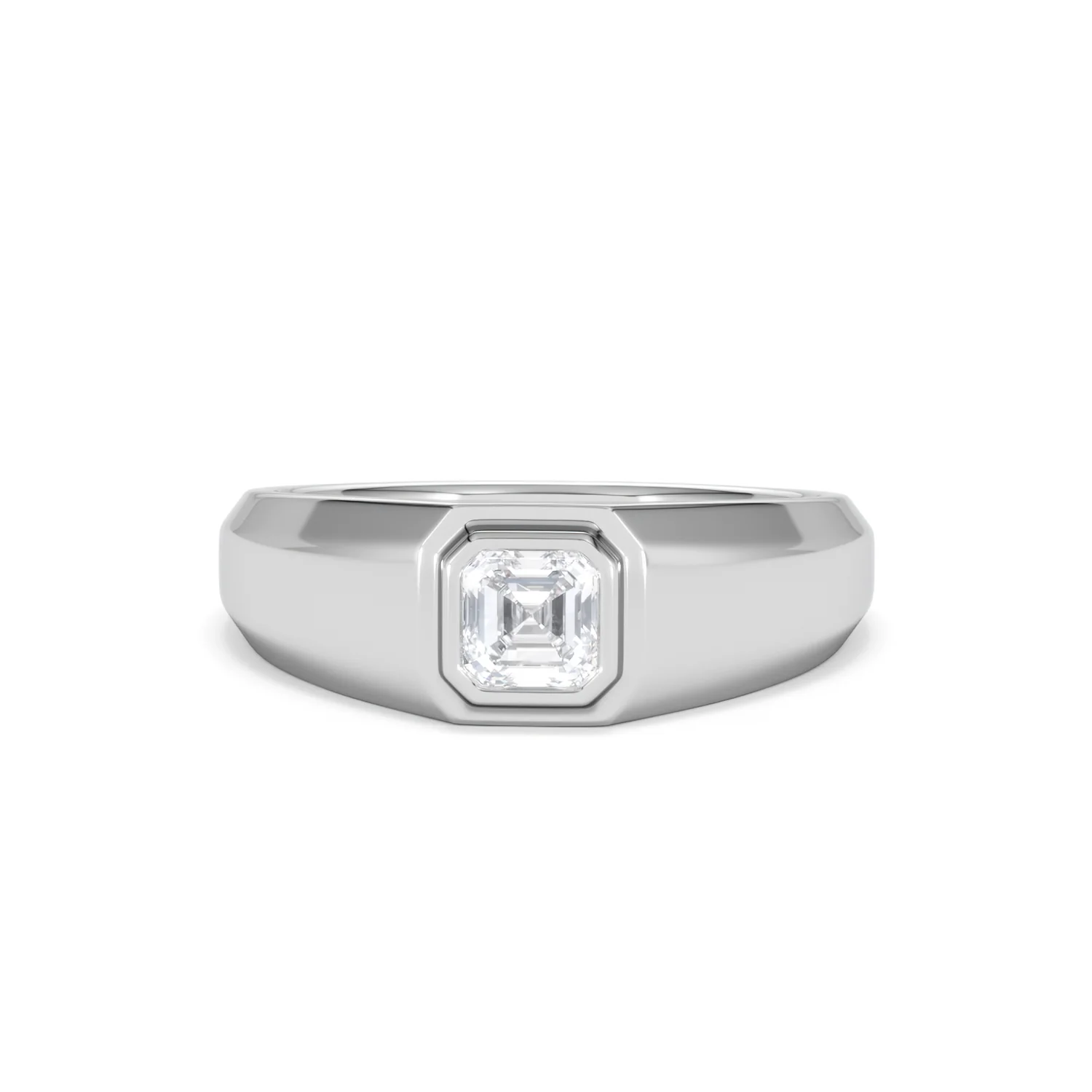 Axis Men's 0.50ct Asscher Cut Lab Diamond Signet Ring in Sterling Silver - Image 88