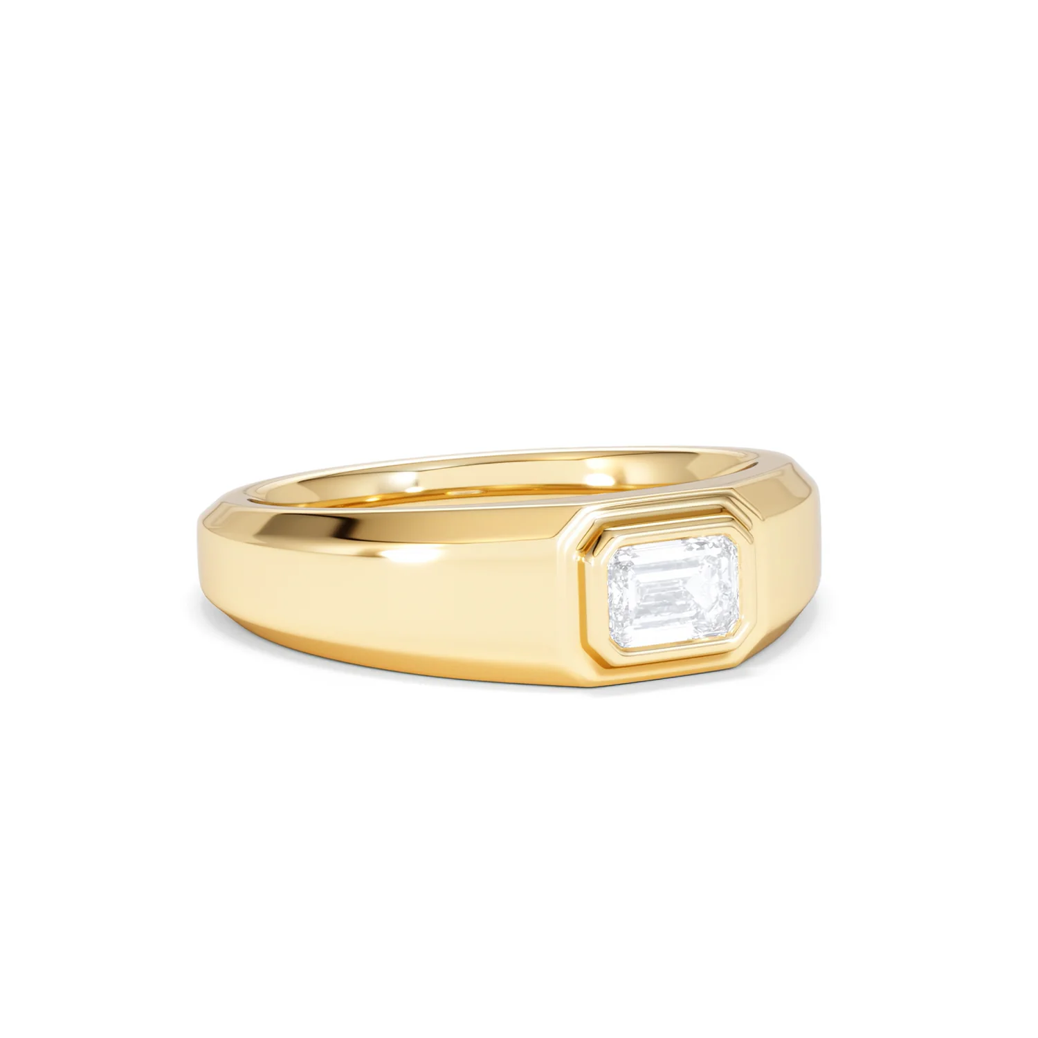 Axis Men's 0.50ct Emerald Cut Lab Diamond Signet Ring in 18K Gold Vermeil - Image 15