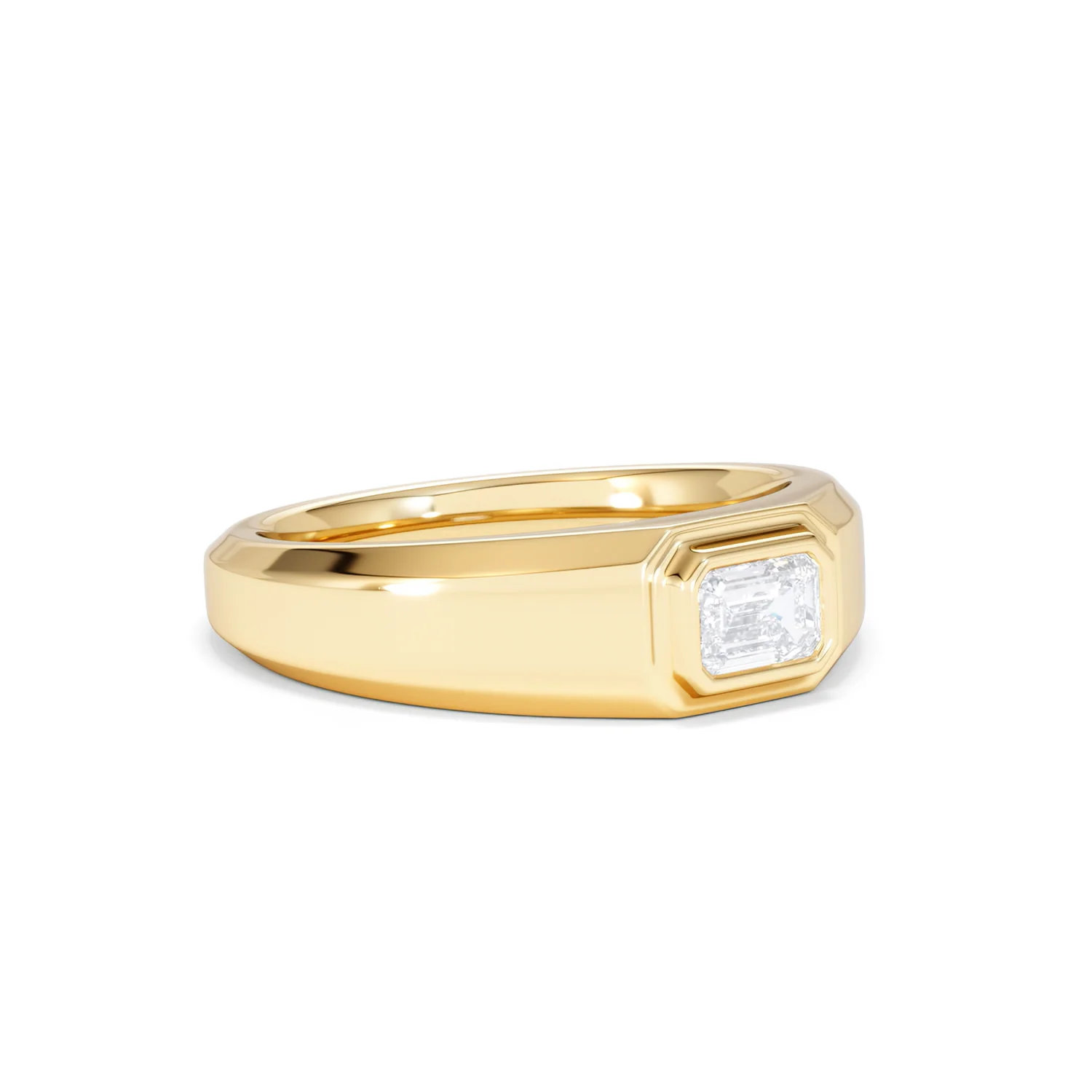 Axis Men's 0.50ct Emerald Cut Lab Diamond Signet Ring in 18K Gold Vermeil - Image 17