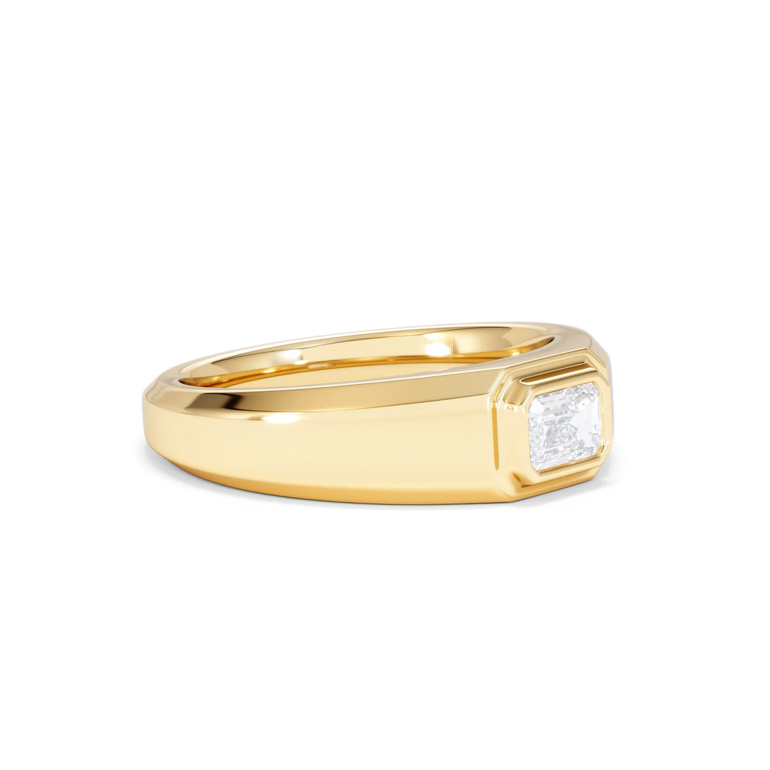Axis Men's 0.50ct Emerald Cut Lab Diamond Signet Ring in 18K Gold Vermeil - Image 19