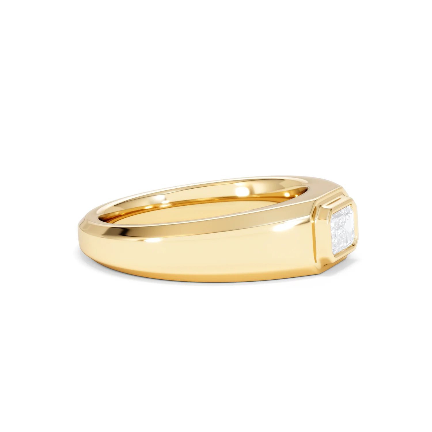 Axis Men's 0.50ct Emerald Cut Lab Diamond Signet Ring in 18K Gold Vermeil - Image 23