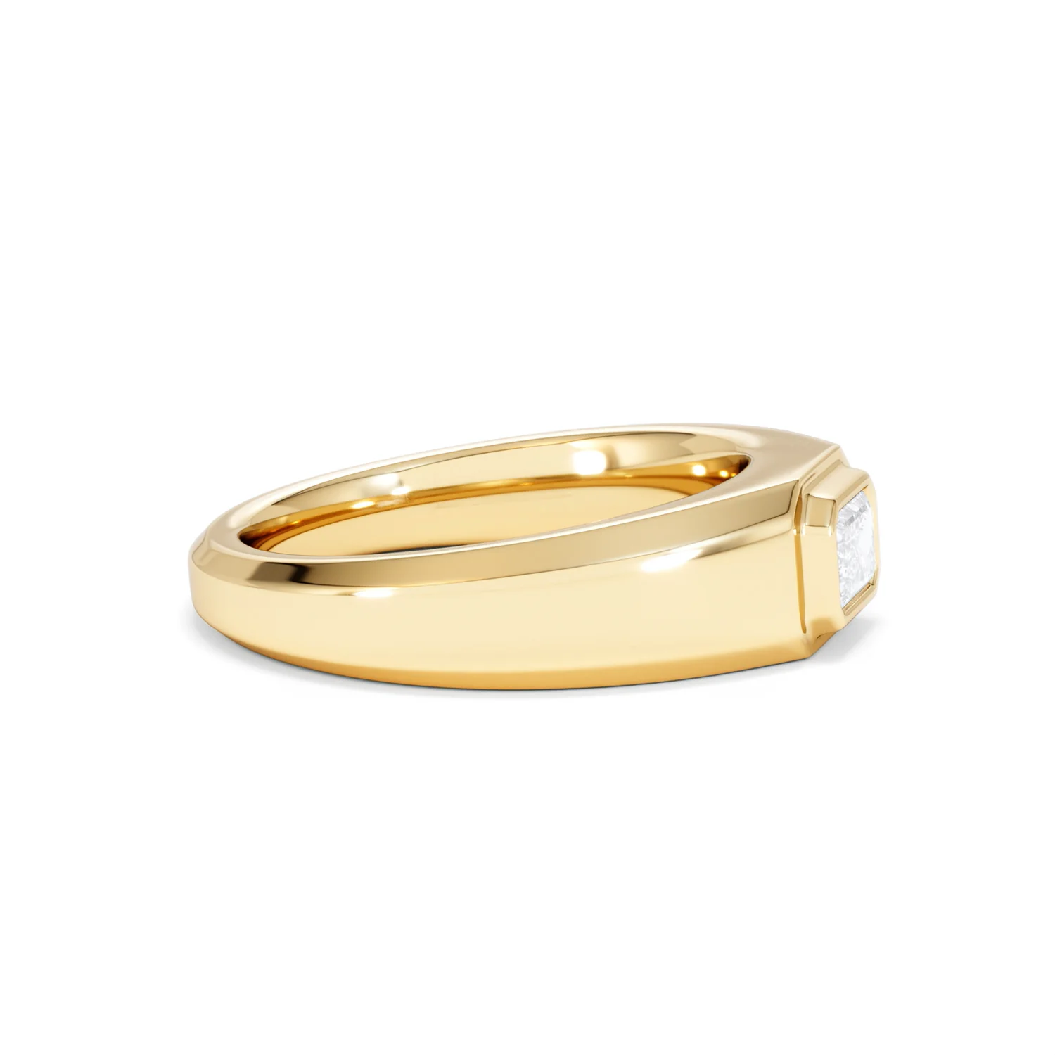 Axis Men's 0.50ct Emerald Cut Lab Diamond Signet Ring in 18K Gold Vermeil - Image 25