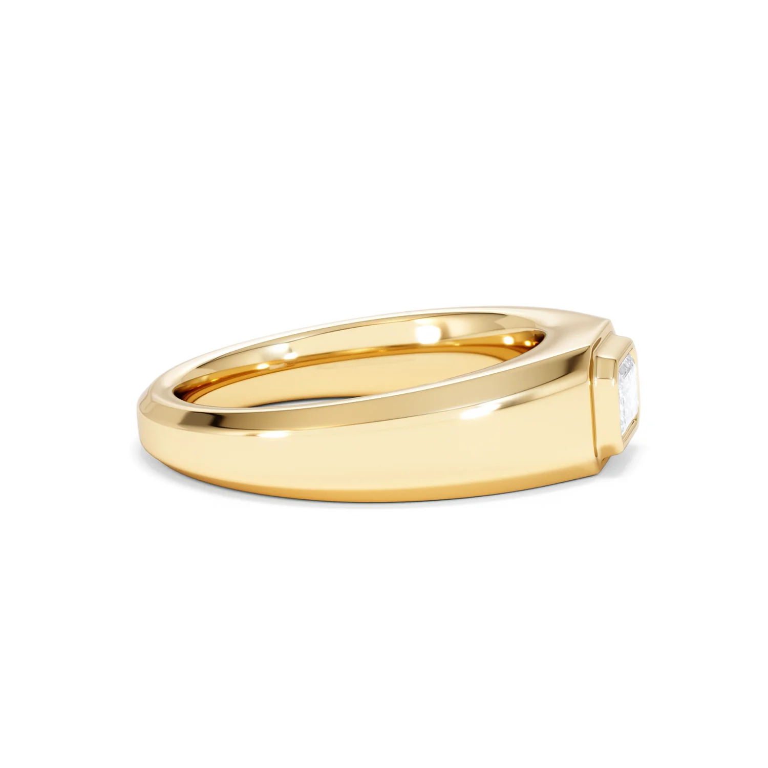 Axis Men's 0.50ct Emerald Cut Lab Diamond Signet Ring in 18K Gold Vermeil - Image 26