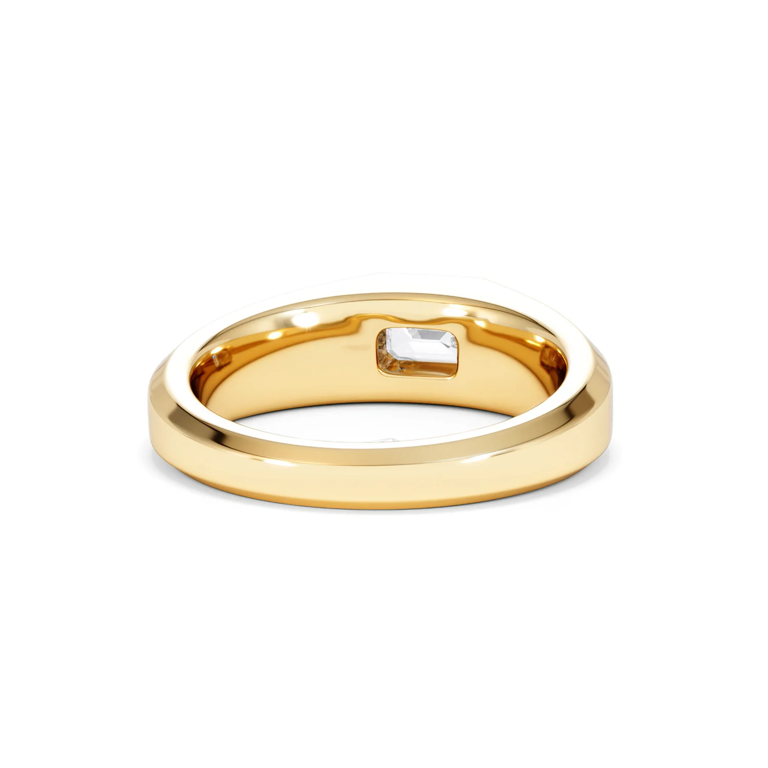 Axis Men's 0.50ct Emerald Cut Lab Diamond Signet Ring in 18K Gold Vermeil - Image 46