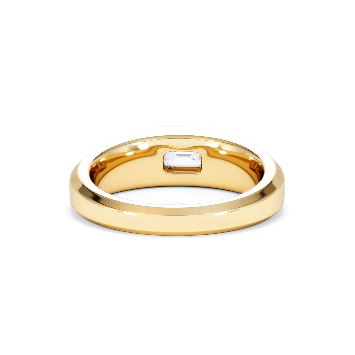 Axis Men's 0.50ct Emerald Cut Lab Diamond Signet Ring in 18K Gold Vermeil - Image 48