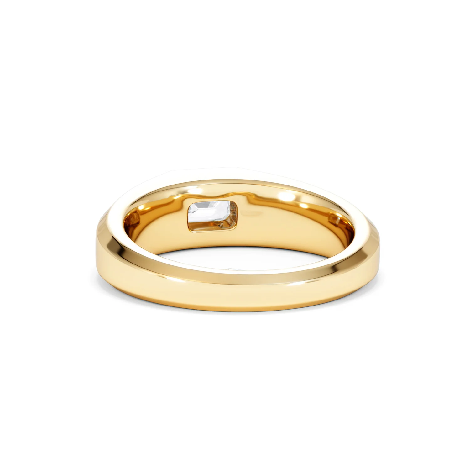Axis Men's 0.50ct Emerald Cut Lab Diamond Signet Ring in 18K Gold Vermeil - Image 52