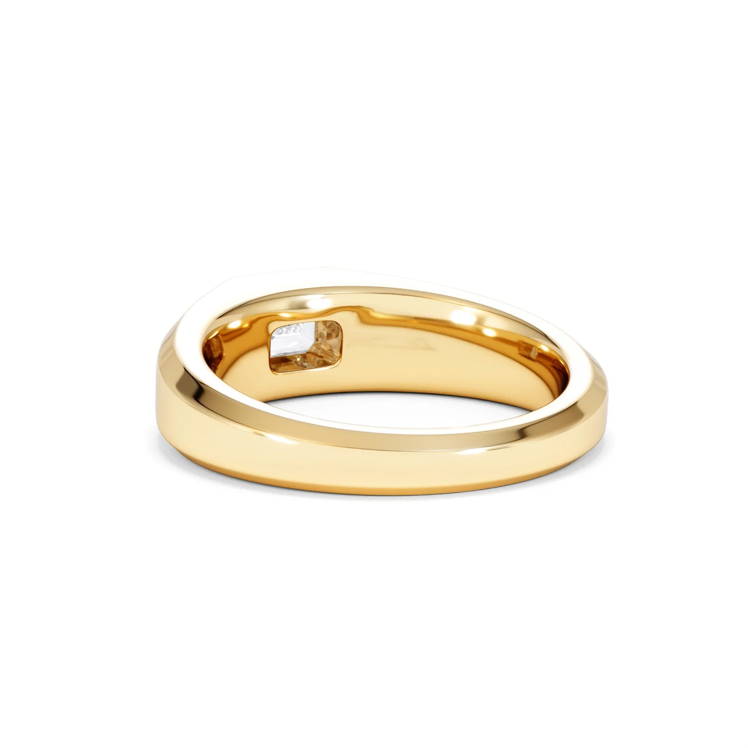 Axis Men's 0.50ct Emerald Cut Lab Diamond Signet Ring in 18K Gold Vermeil - Image 55