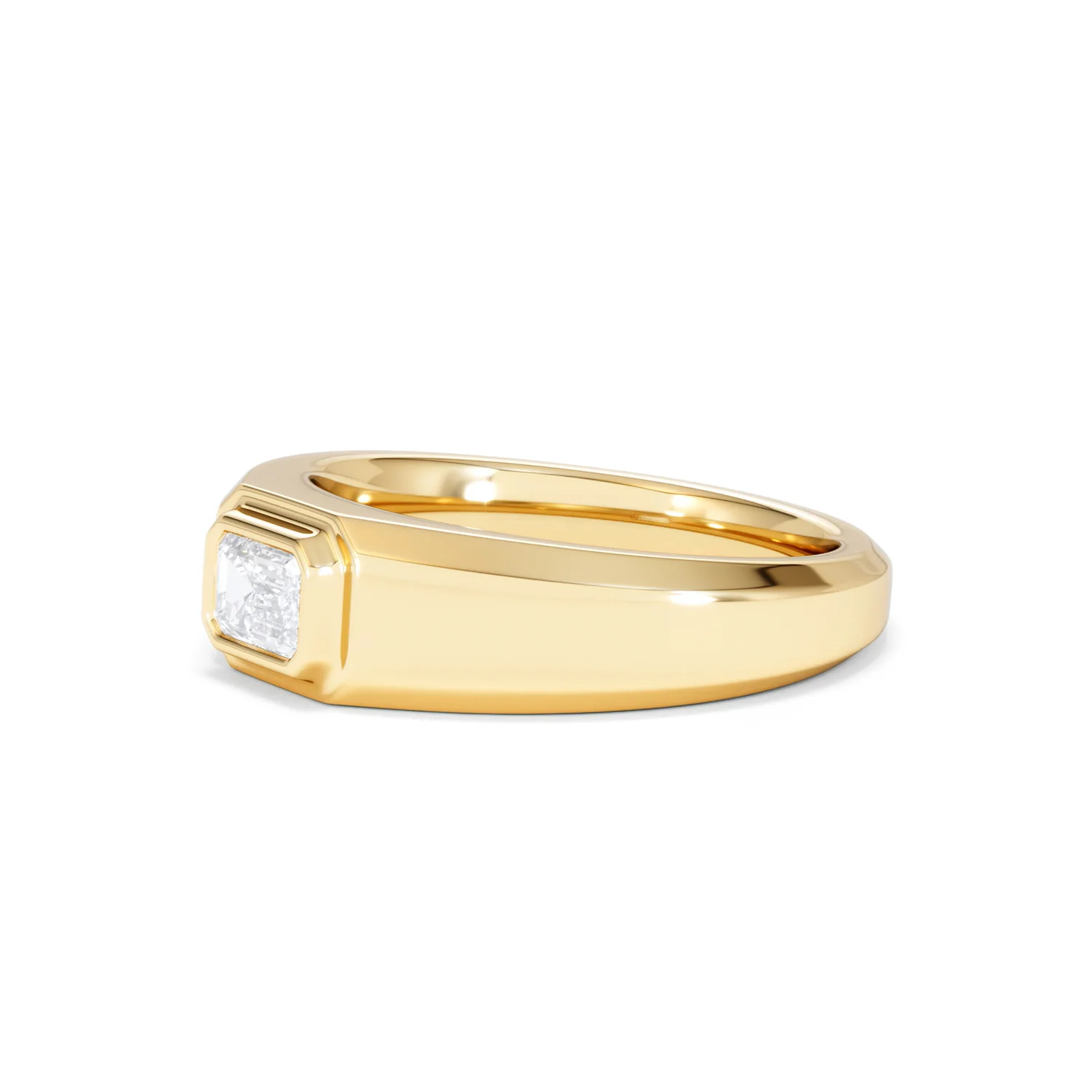 Axis Men's 0.50ct Emerald Cut Lab Diamond Signet Ring in 18K Gold Vermeil - Image 77
