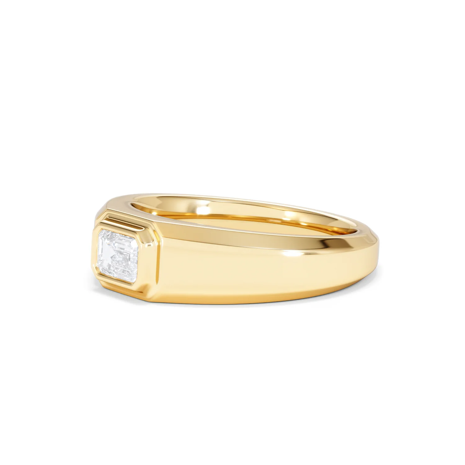 Axis Men's 0.50ct Emerald Cut Lab Diamond Signet Ring in 18K Gold Vermeil - Image 78