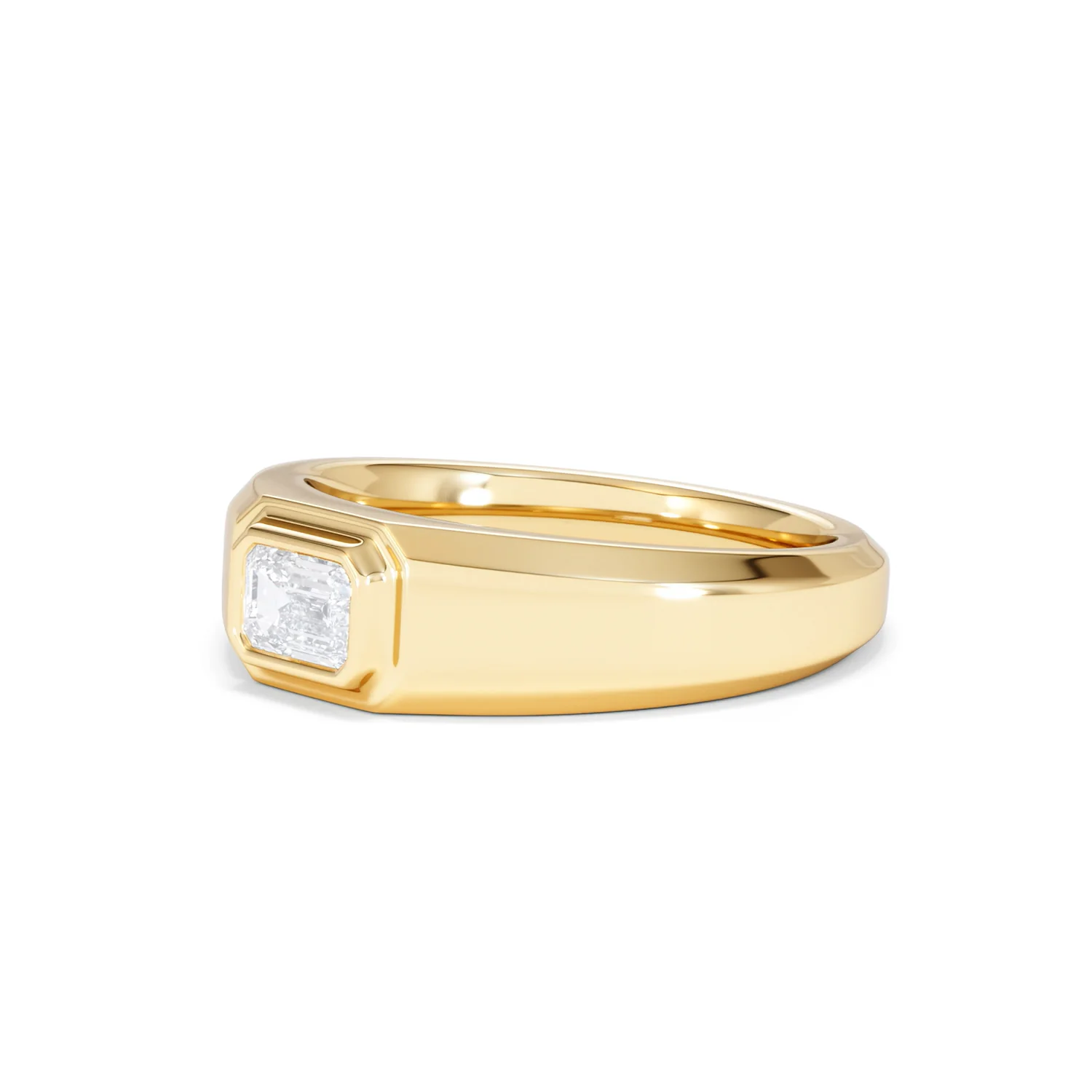 Axis Men's 0.50ct Emerald Cut Lab Diamond Signet Ring in 18K Gold Vermeil - Image 79