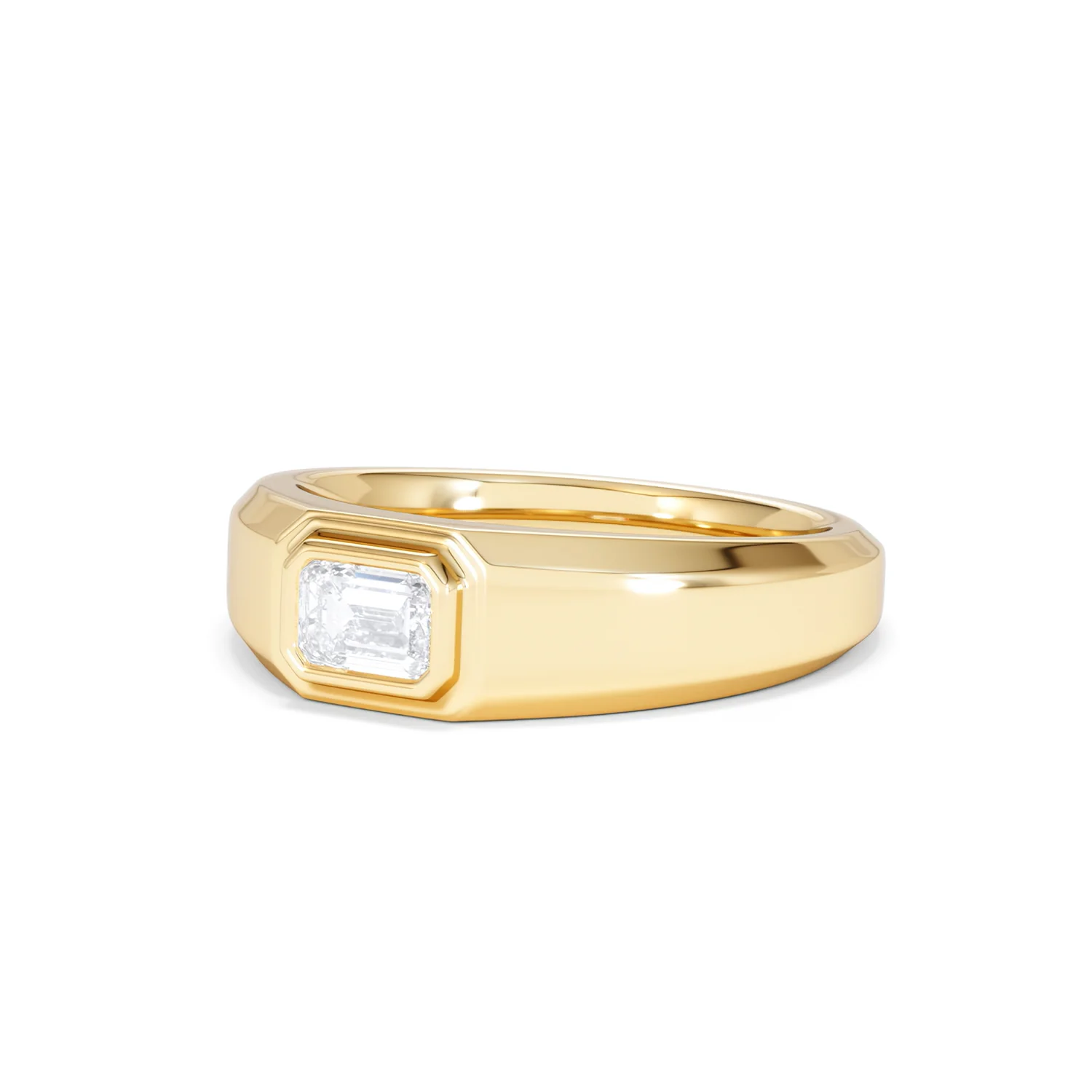 Axis Men's 0.50ct Emerald Cut Lab Diamond Signet Ring in 18K Gold Vermeil - Image 82