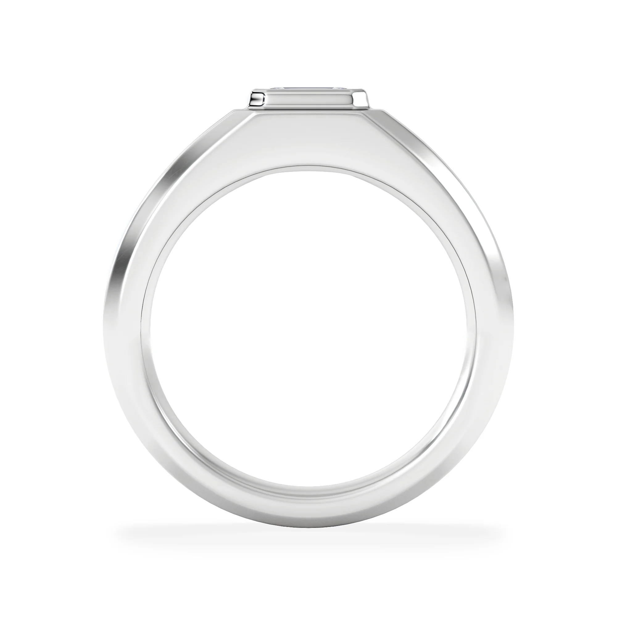 Axis Men's Lab Diamond Signet Ring 0.50ct Emerald Cut Set in 9k White Gold - Image 3