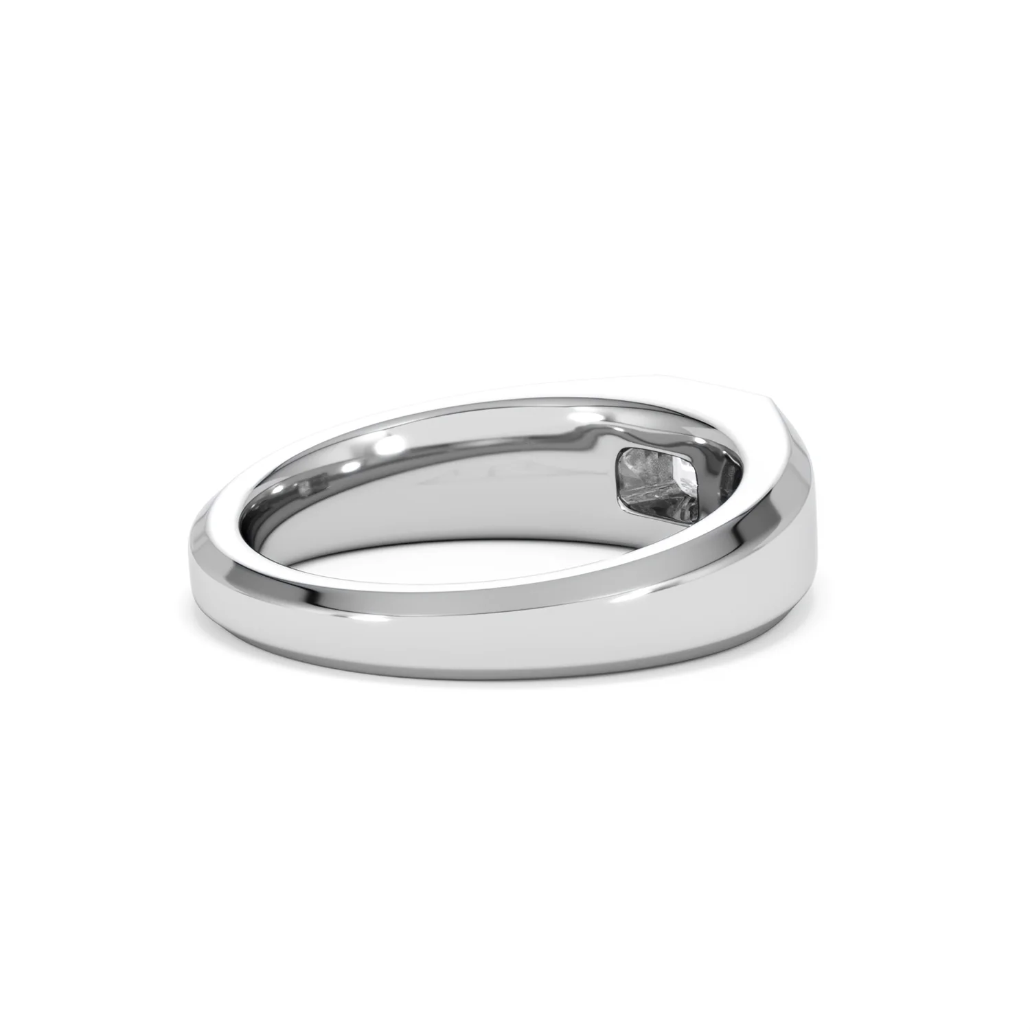 Axis Men's Lab Diamond Signet Ring 0.50ct Emerald Cut Set in 9k White Gold - Image 39