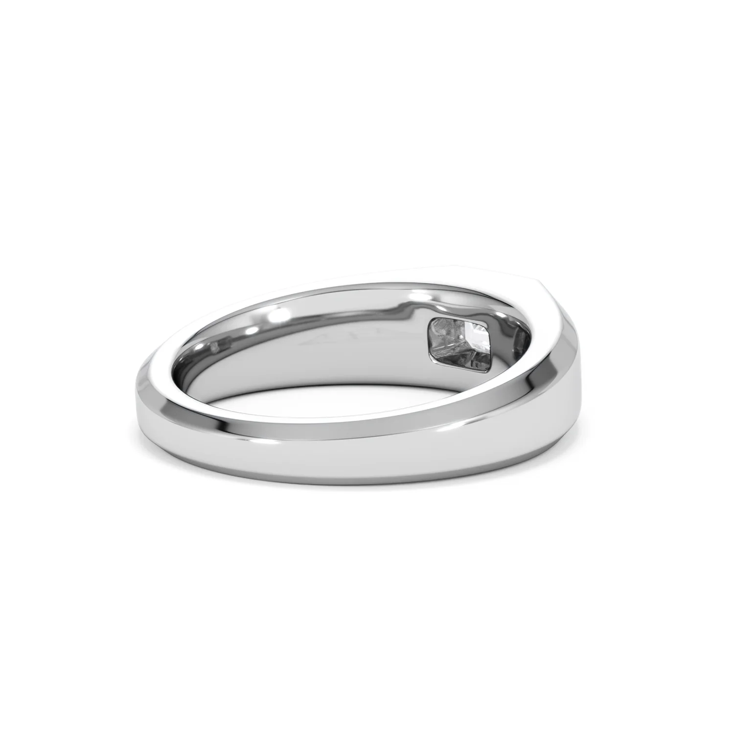 Axis Men's Lab Diamond Signet Ring 0.50ct Emerald Cut Set in 9k White Gold - Image 40