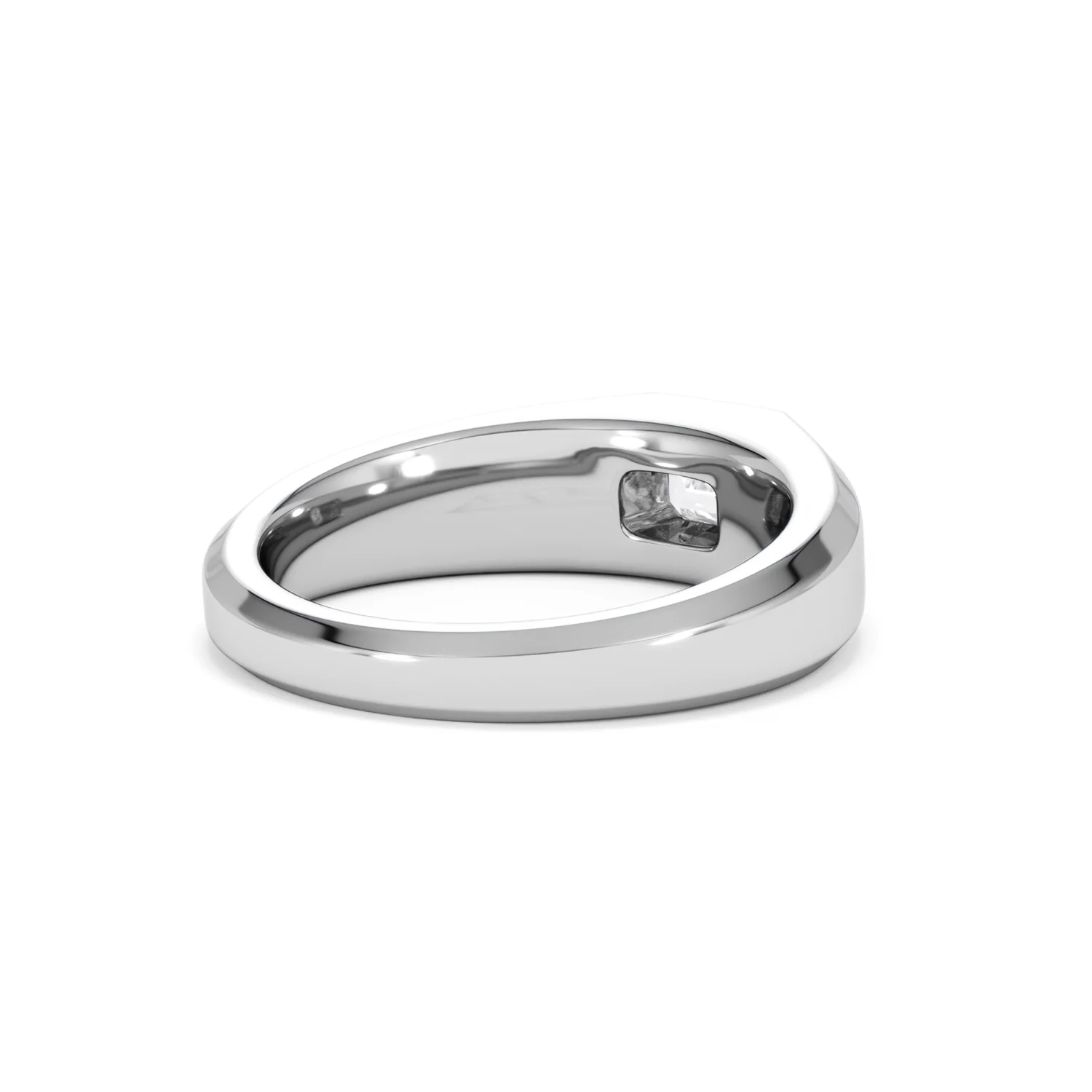 Axis Men's Lab Diamond Signet Ring 0.50ct Emerald Cut Set in 9k White Gold - Image 41