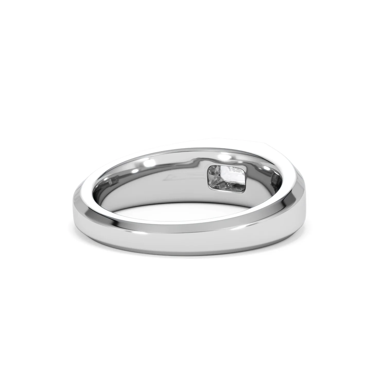 Axis Men's Lab Diamond Signet Ring 0.50ct Emerald Cut Set in 9k White Gold - Image 43