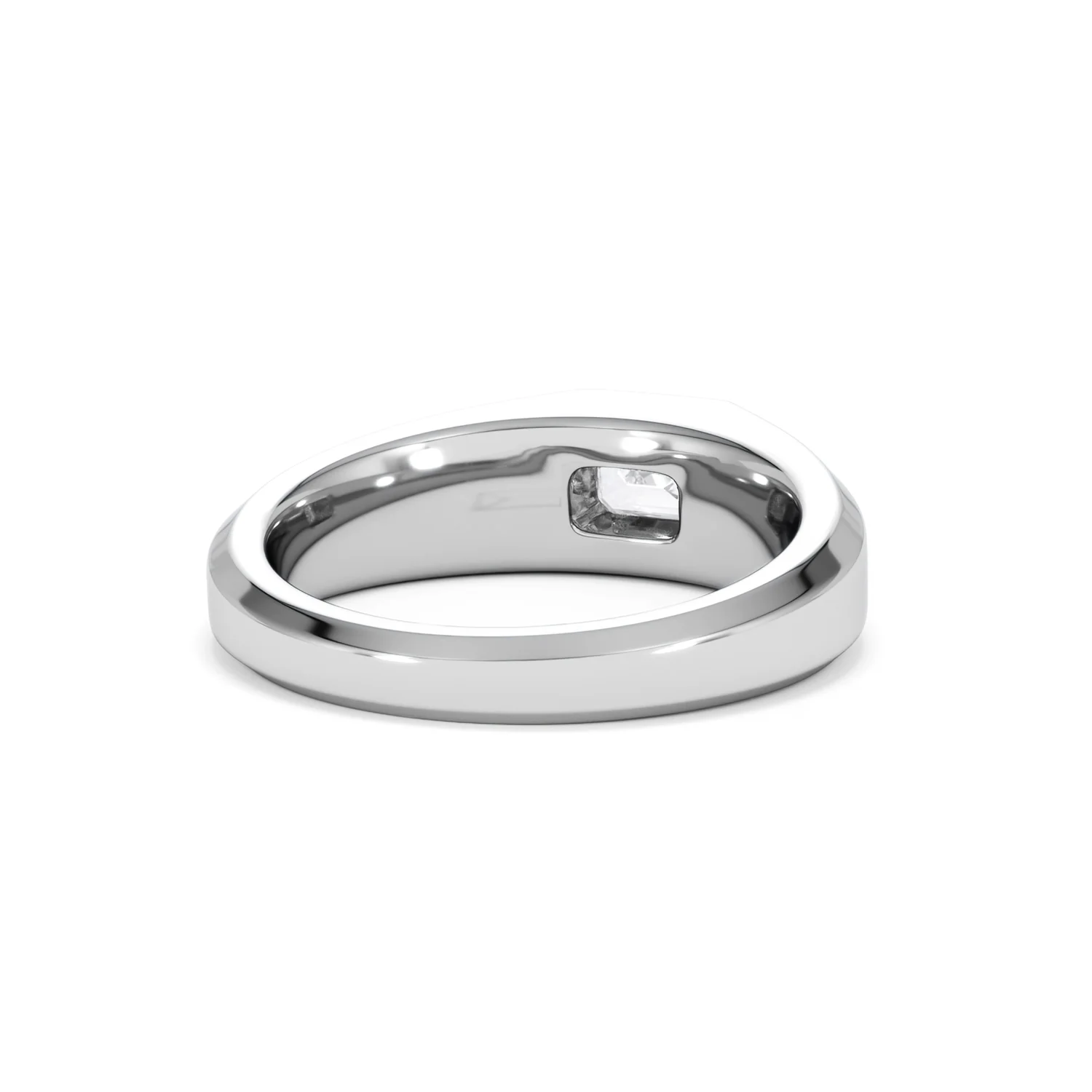 Axis Men's Lab Diamond Signet Ring 0.50ct Emerald Cut Set in 9k White Gold - Image 44